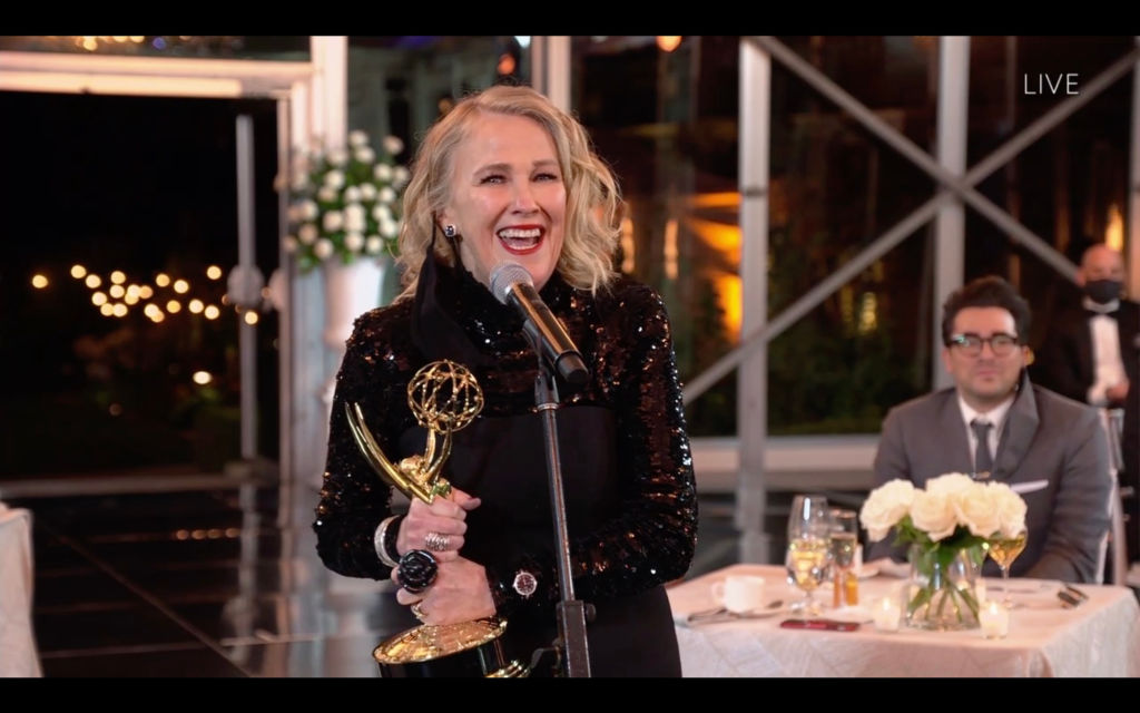 Catherine O'Hara winning for Schitt's Creek on Emmys