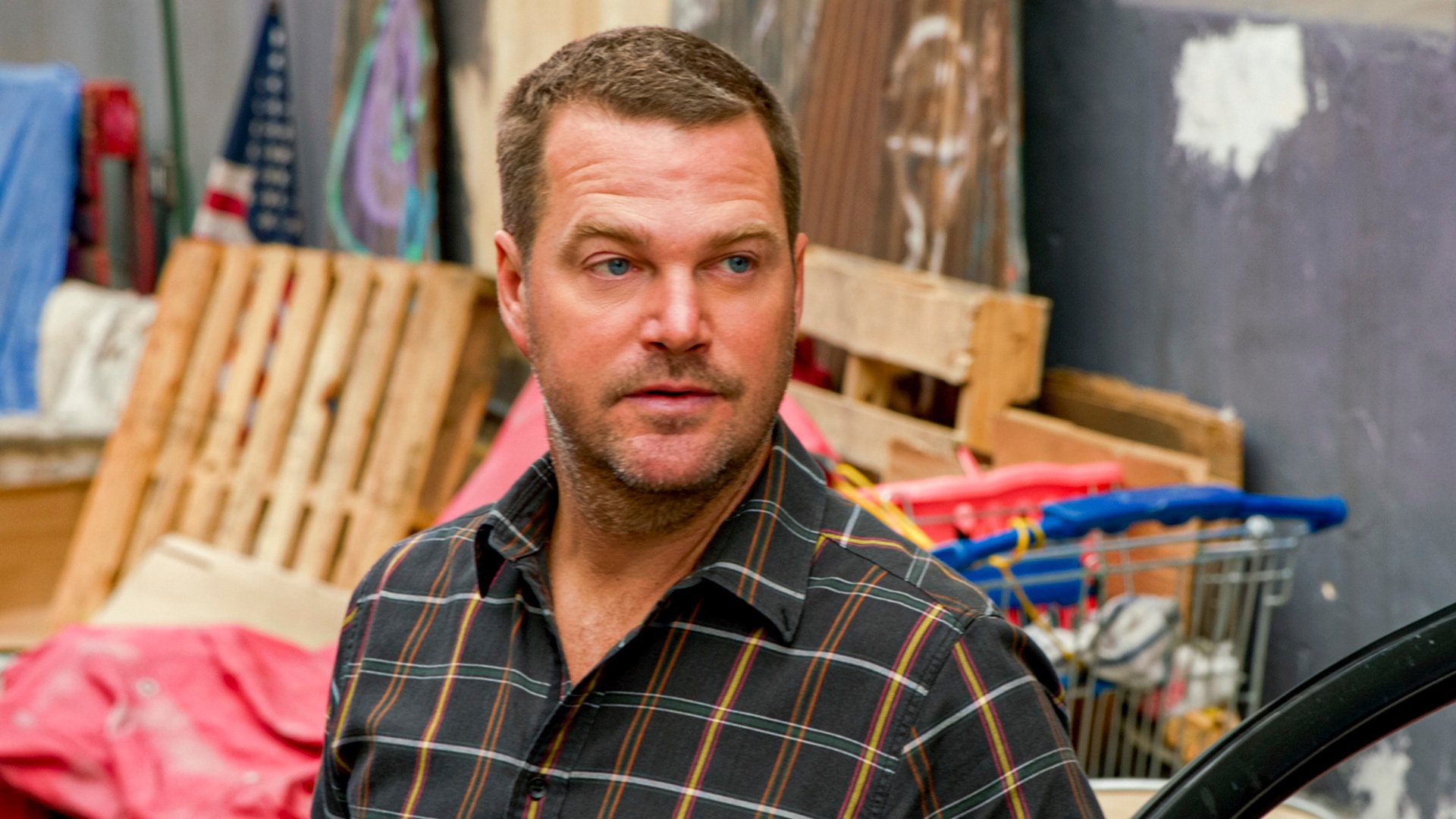 Chris O'Donnell on the set of NCIS: Los Angeles |  CBS via Getty Images