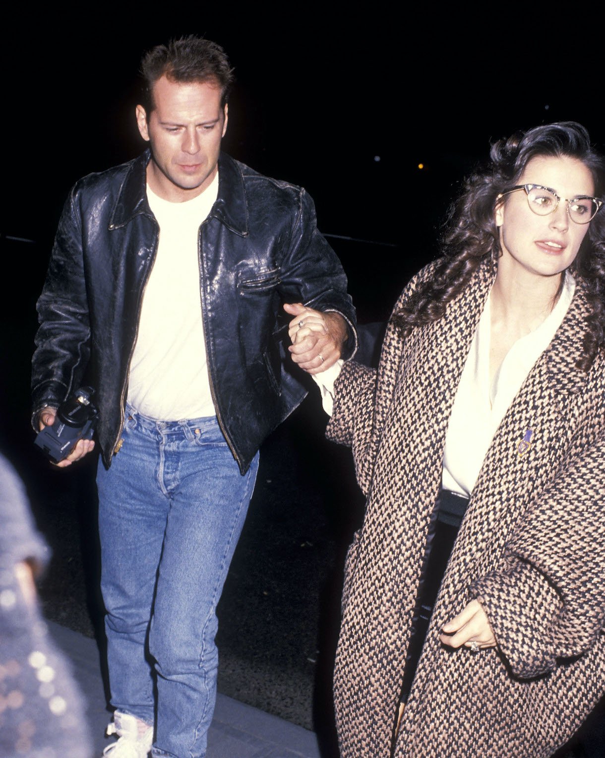 Bruce Willis and actress Demi Moore attend the "Saturday Night Live" After Party on November 12, 1988