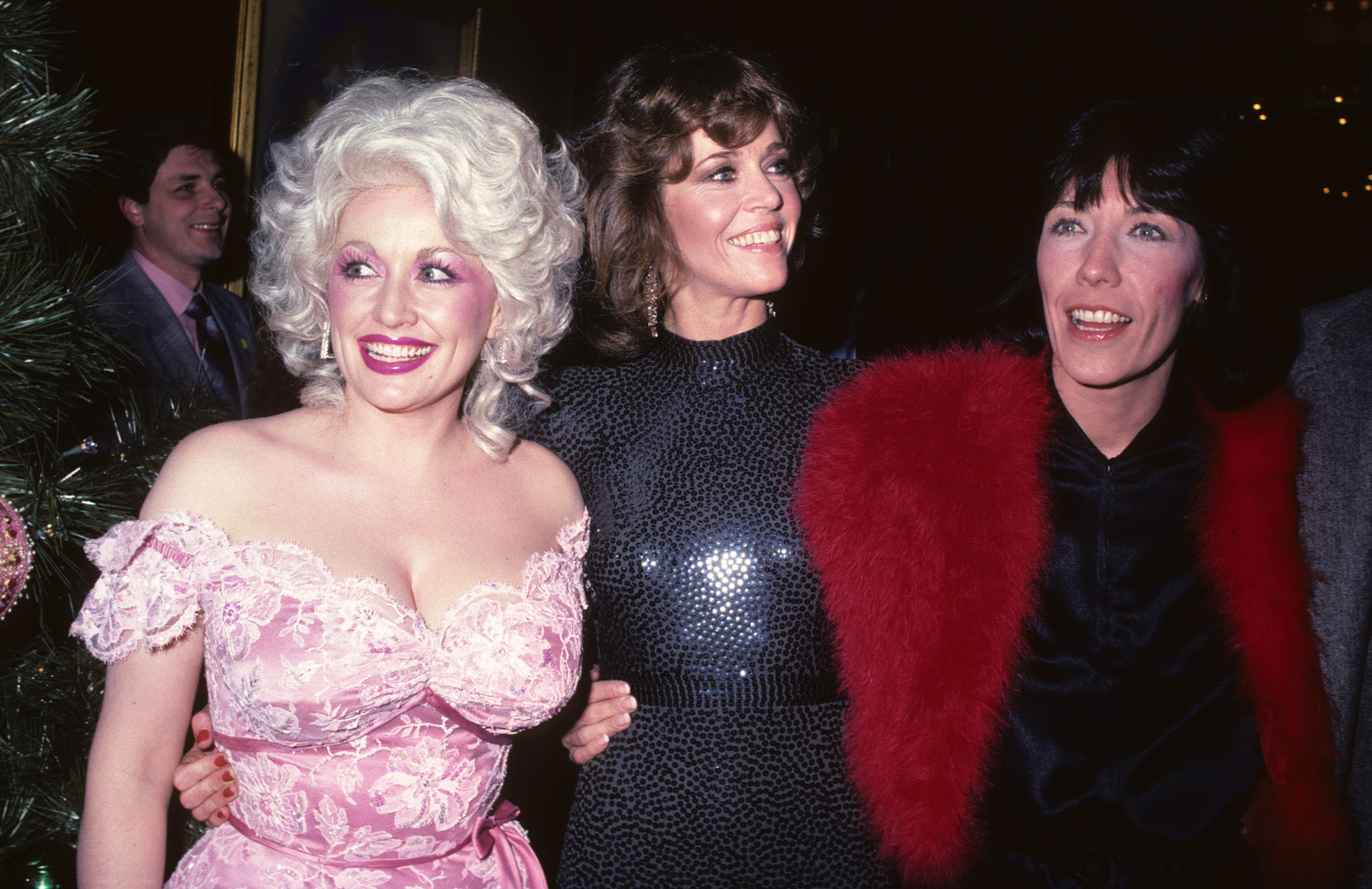 Dolly Parton, Jane Fonda, and Lily Tomlin at the film premiere of '9 to 5' 