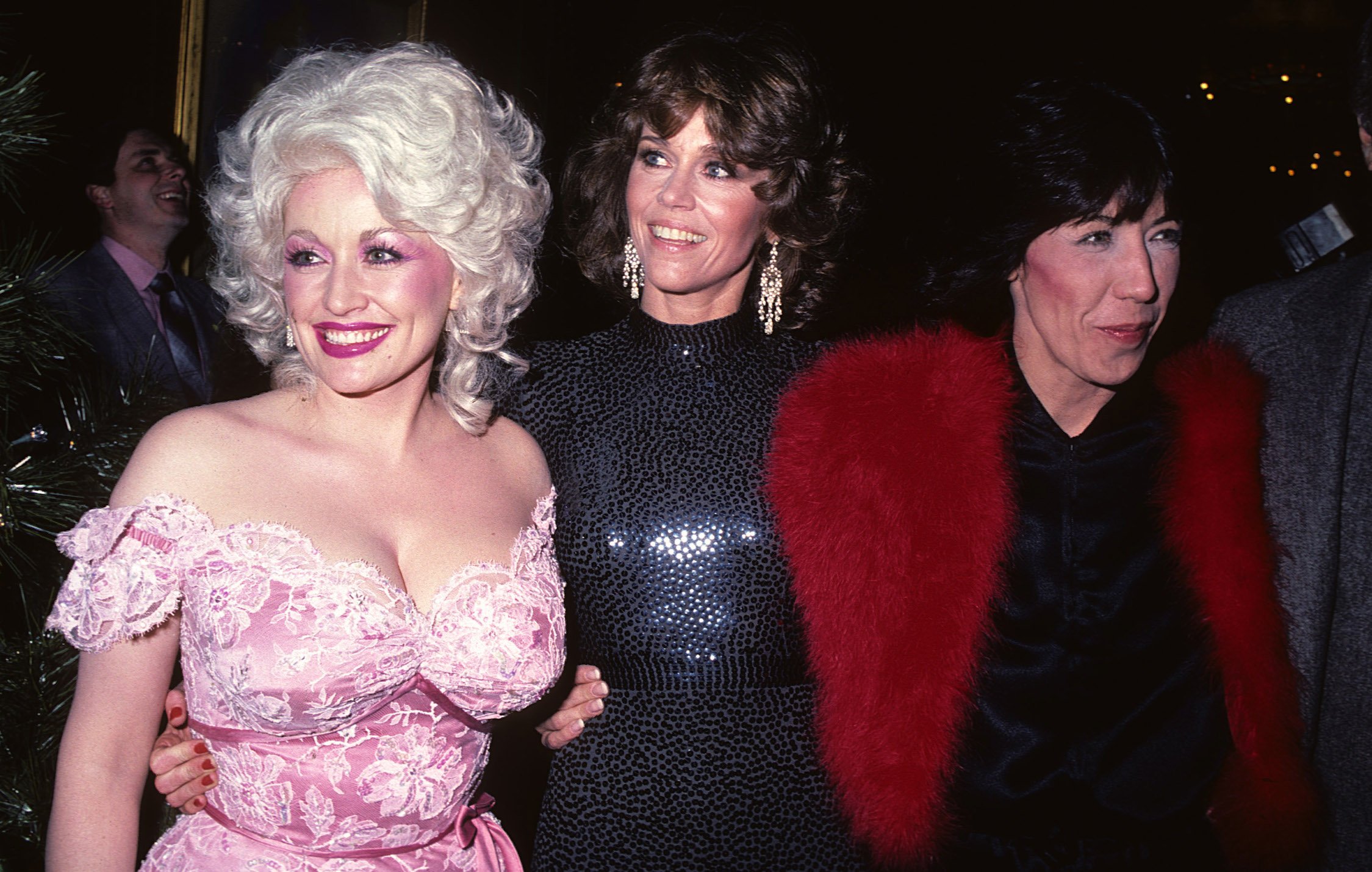 Dolly Parton, Jane Fonda, and Lilly Tomlin at film premiere of '9 to 5' 