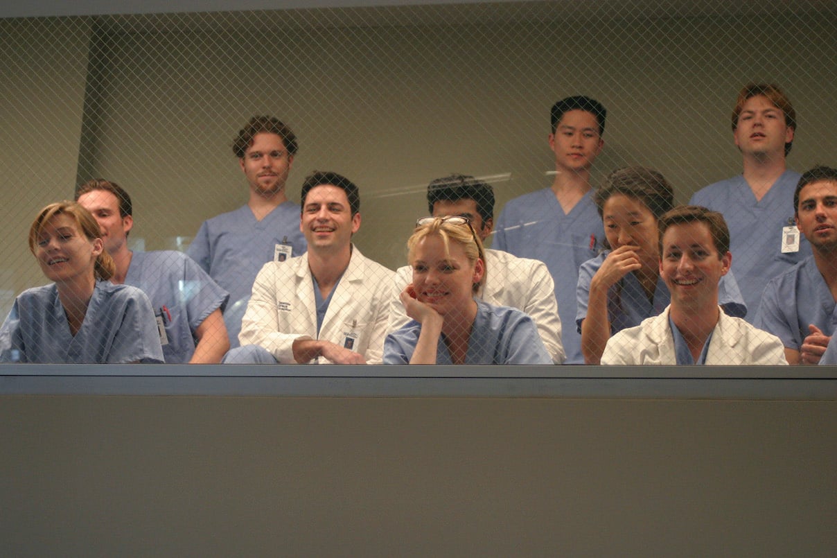 Ellen Pompeo, Katherine Heigl, and Sandra Oh in a scene from the 'Grey's Anatomy' pilot