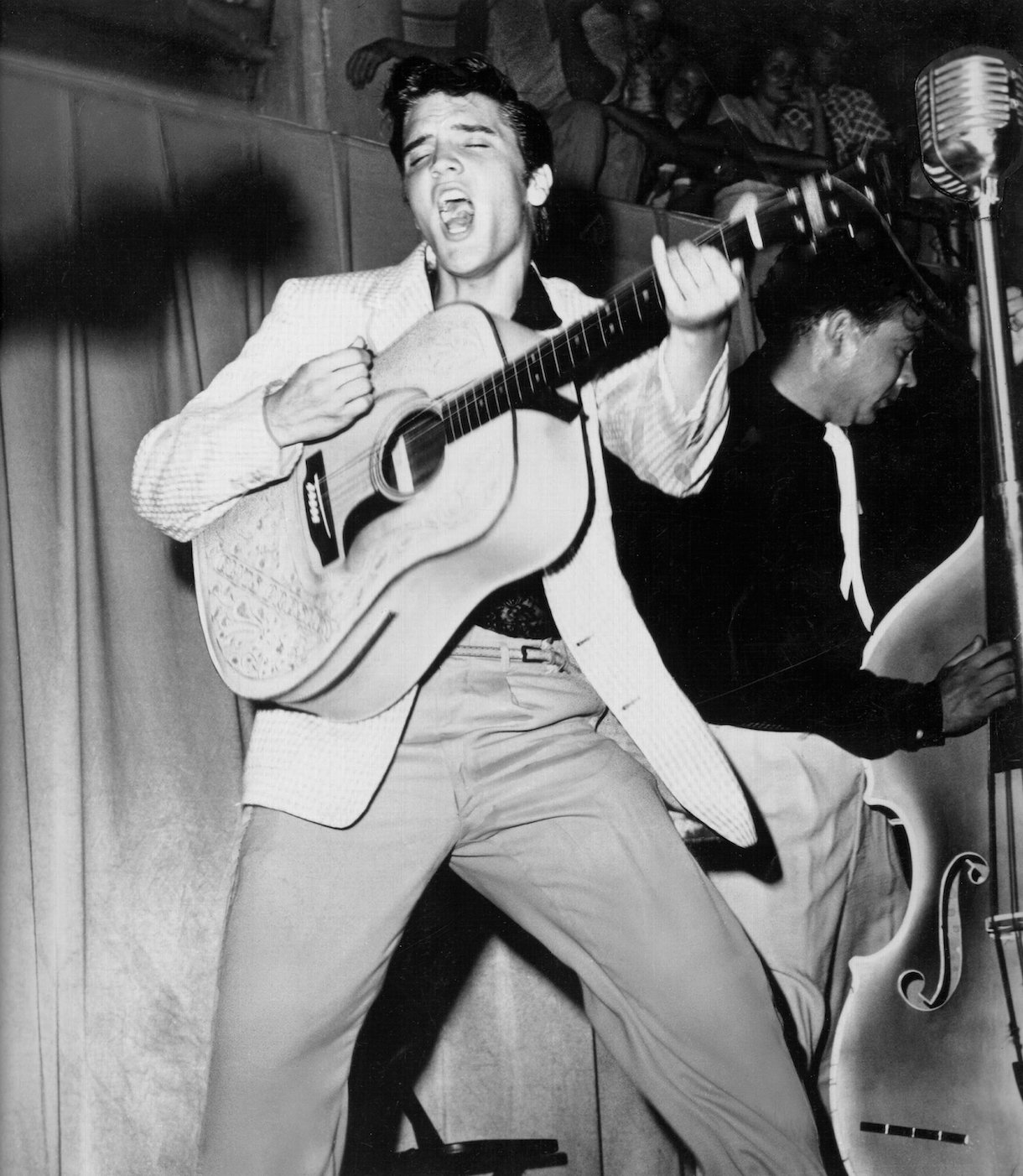 Rock and roll singer Elvis Presley performs Circa 1955 in Tampa, Florida