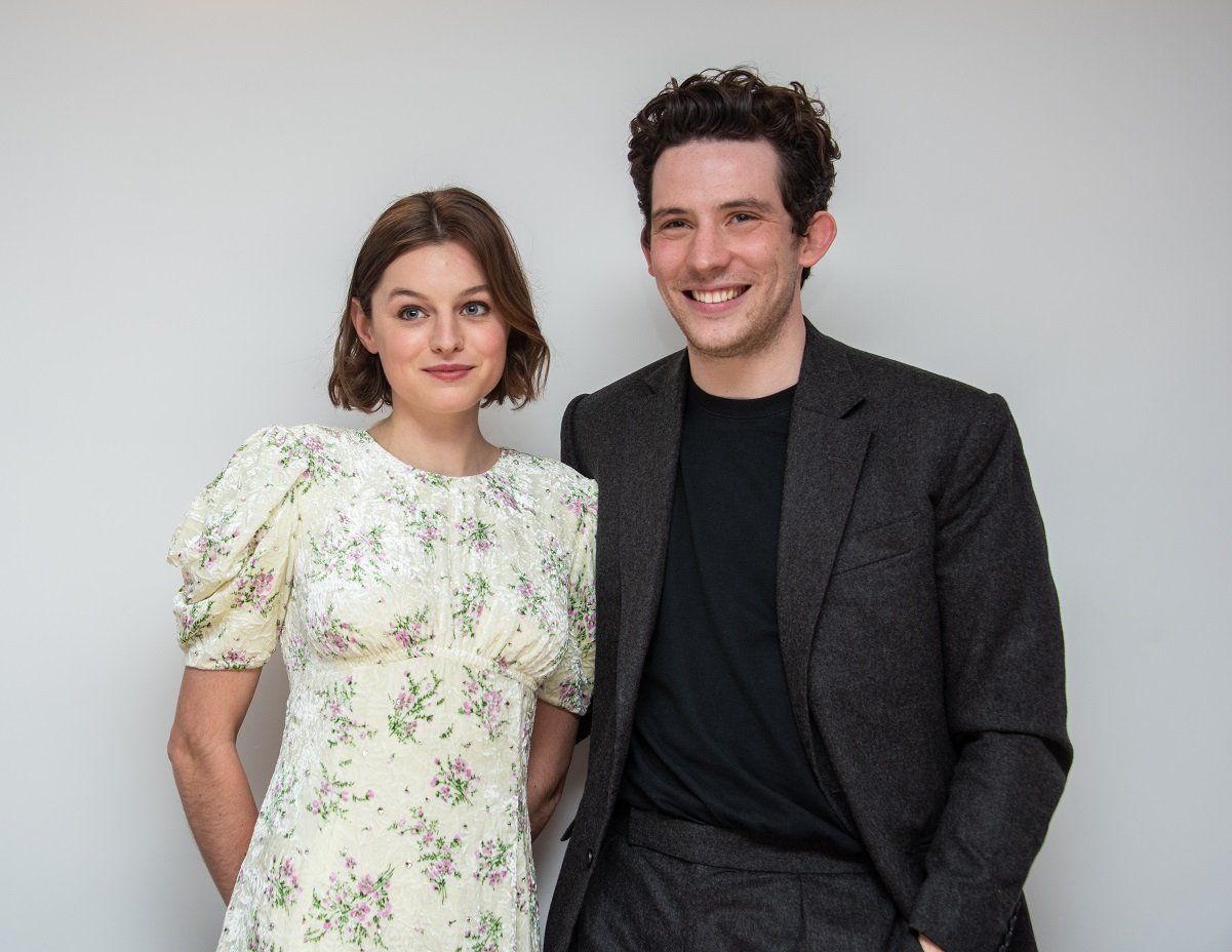 Emma Corrin and Josh O'Connor at 'The Crown' set visit