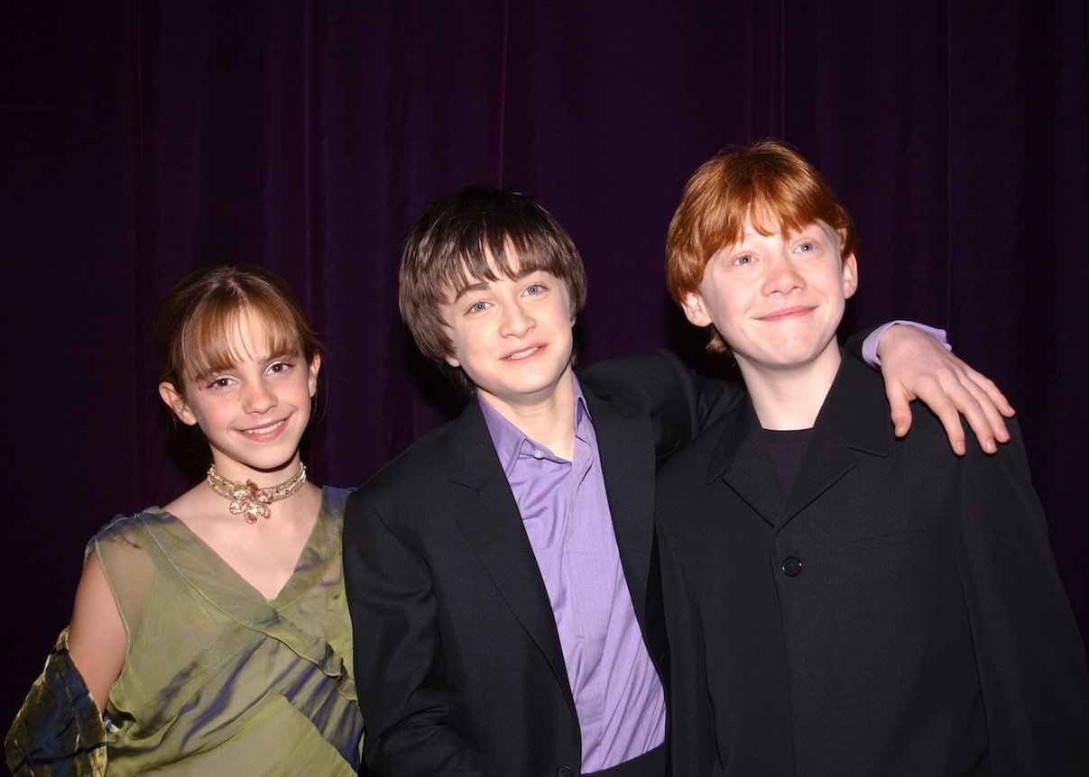 Emma Watson, Daniel Radcliffe, and Rupert Grint at the premiere of 'Harry Potter and the Sorcerer's Stone'