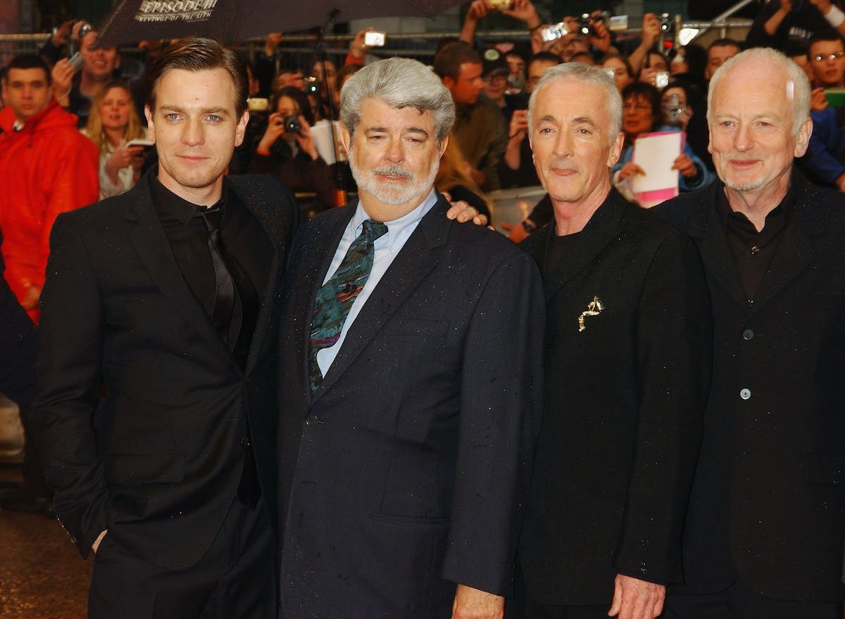 Ewan McGregor, George Lucas, Anthony Daniels, and Ian McDiarmid at the U.K. premiere of 'Star Wars: Episode III -- Revenge Of The Sith'