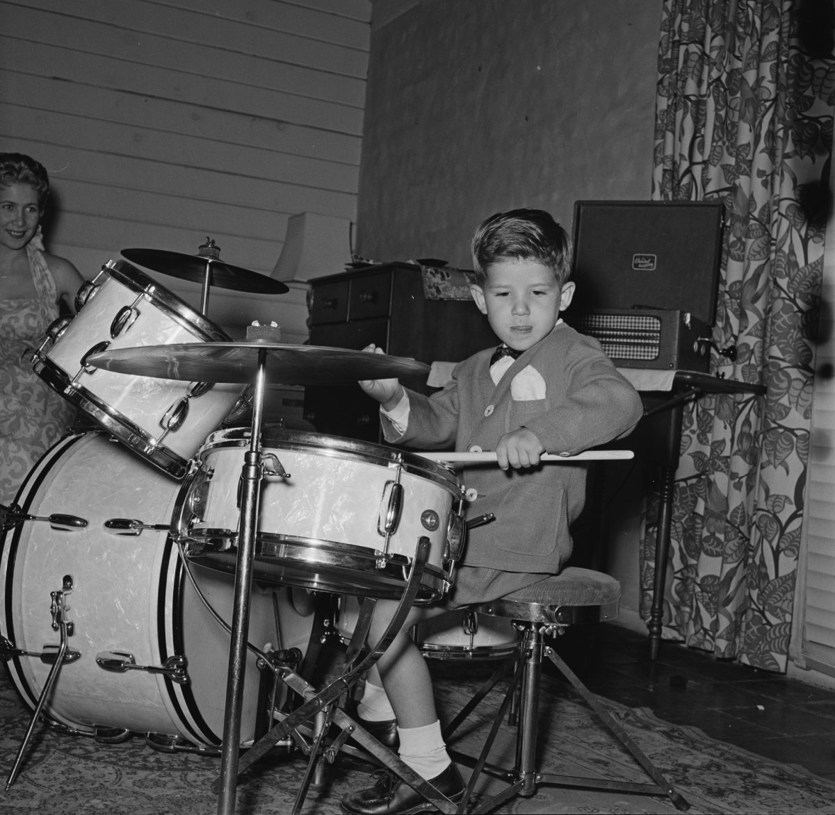 Keith Thibodeaux has been drumming from a very young age, pictured here in 1955