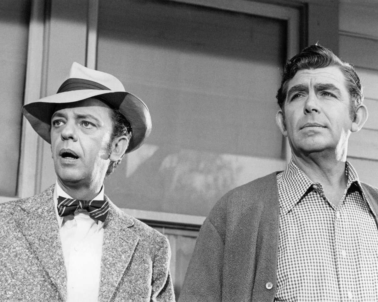 Don Knotts, left, and Andy Griffith
