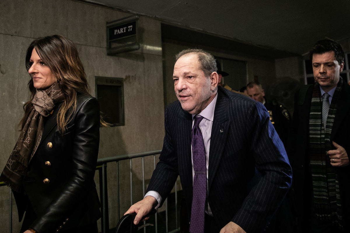 Harvey Weinstein leaves with his attorney Donna Rotunno