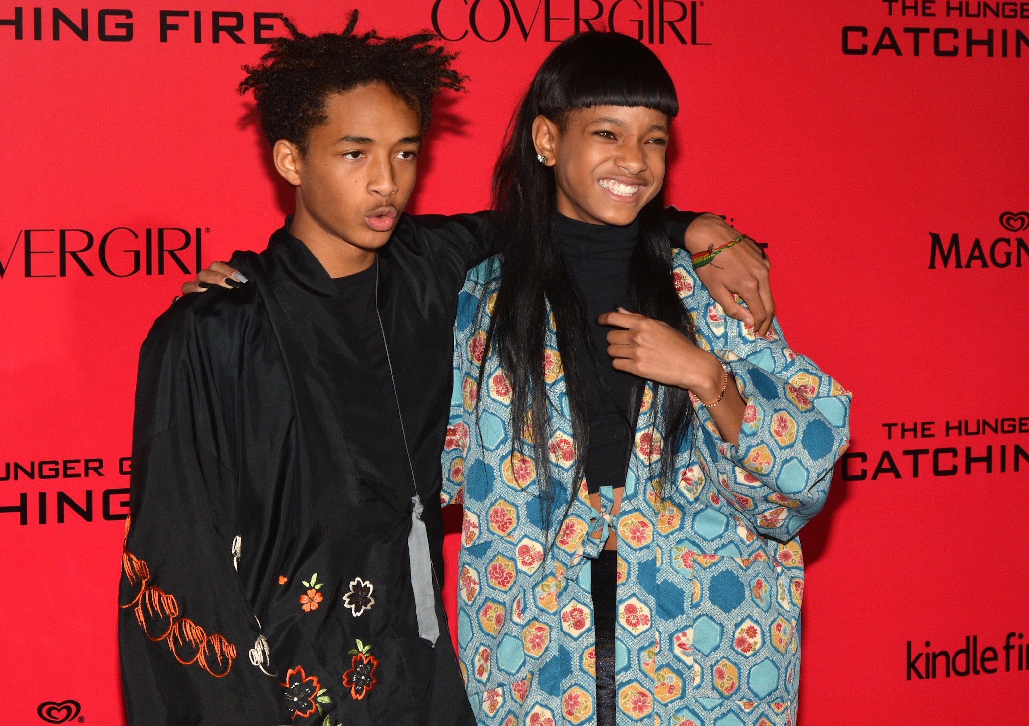 Jaden Smith and Willow Smith arrive at the Los Angeles prremiere of 'The Hunger Games: Catching Fire' at Nokia Theatre