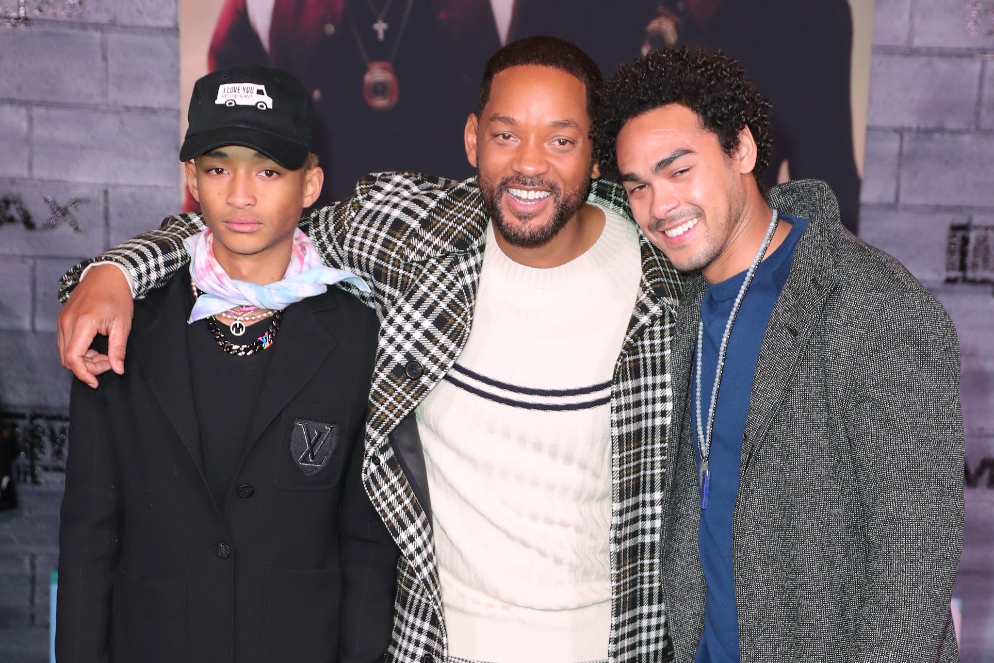 (L-R) Jaden Smith, Will Smith, and Trey Smith 