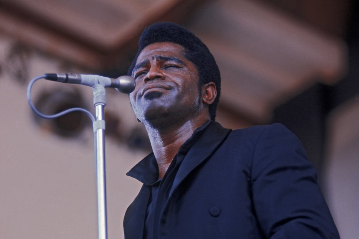 James Brown performing at the Newport Jazz Festival in 1968.