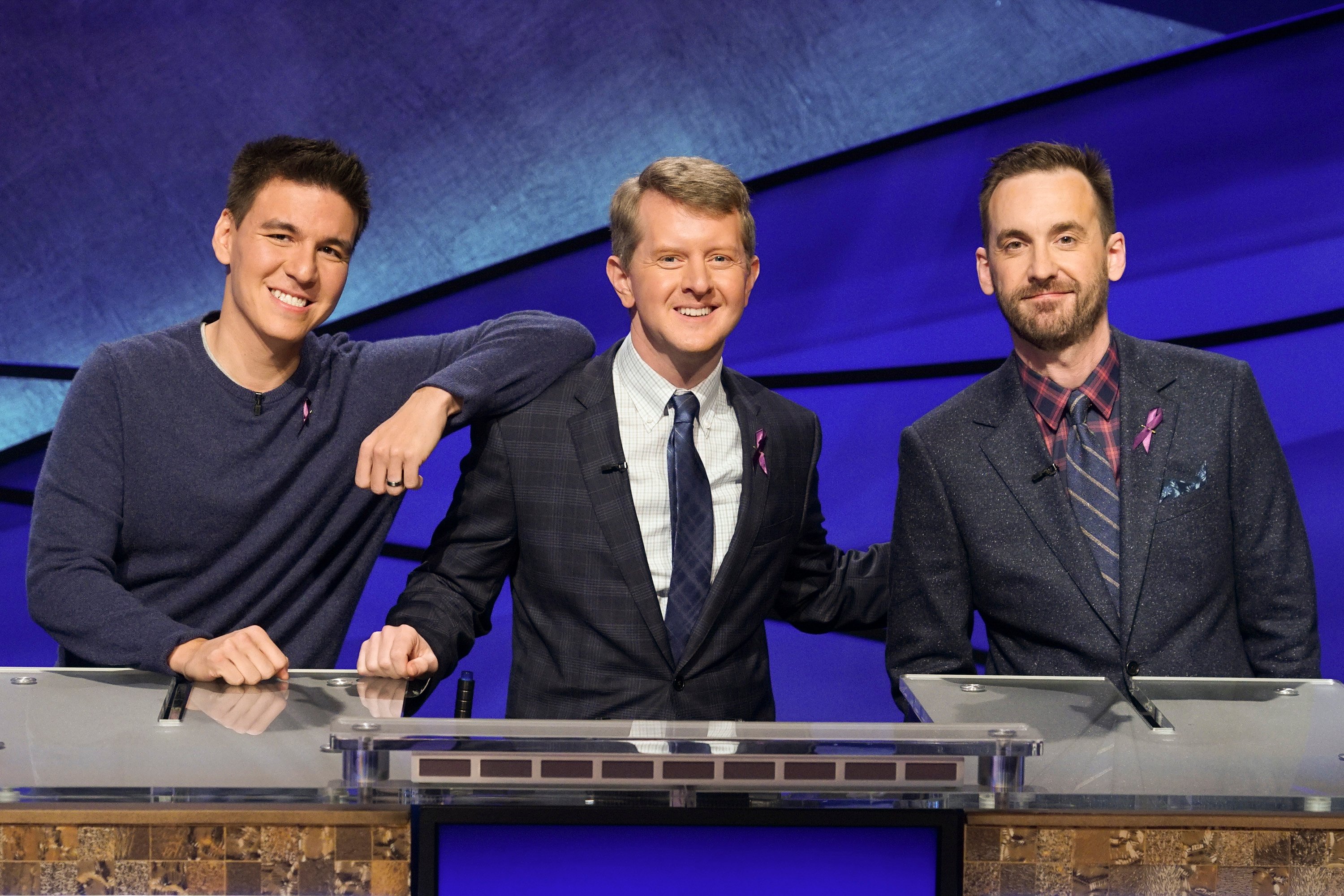 James Holzhauer, Ken Jennings, and Brad Rutter of 'Jeopardy! The Greatest of All Time'