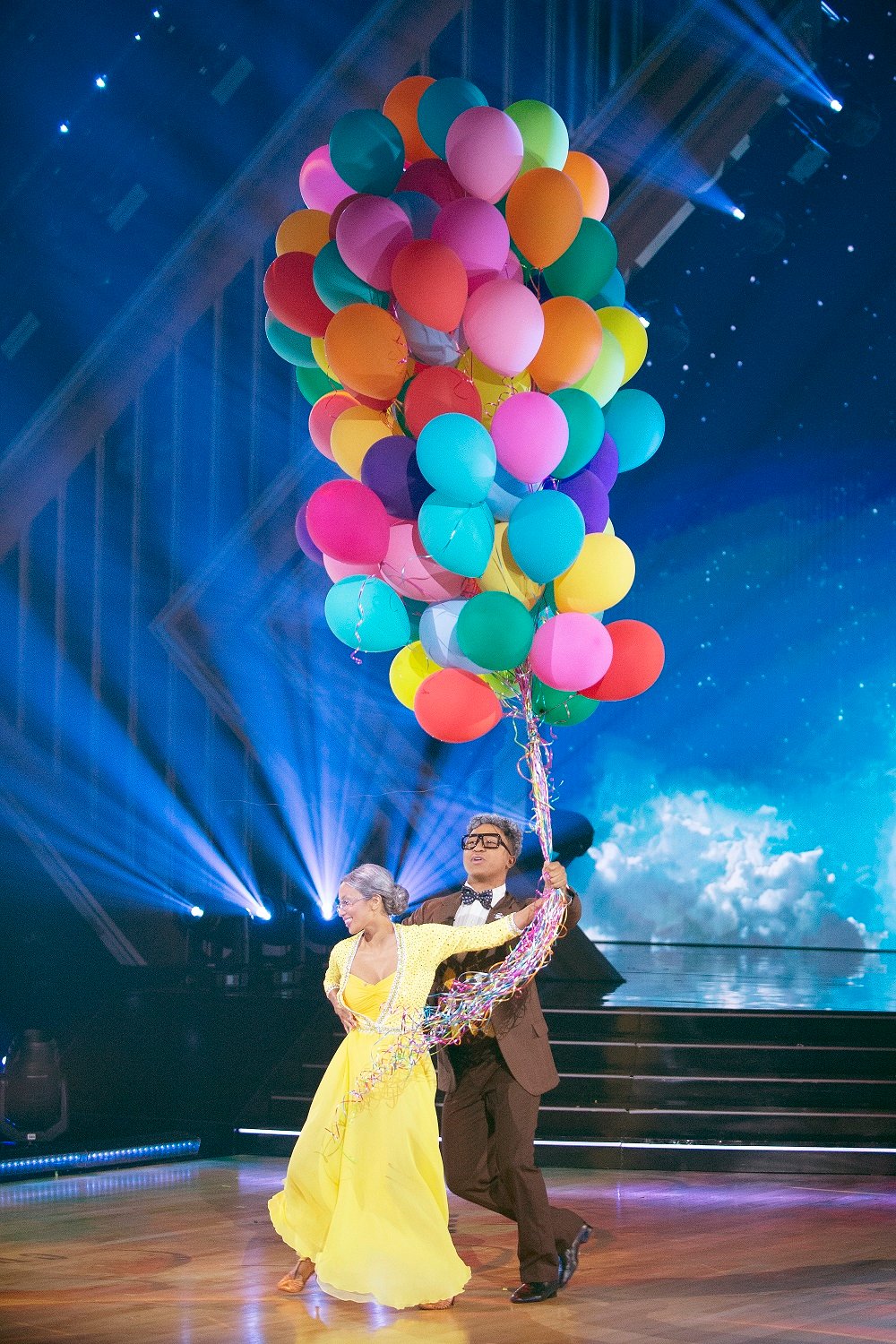 Jeannie Mai and Brandon Armstrong perform during Disney Night on 'Dancing With the Stars'