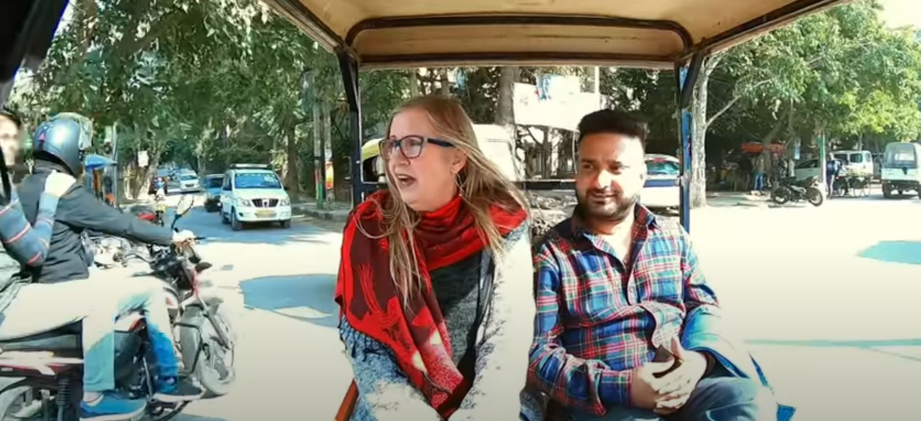 Jenny and Sumit on a rickshaw on '90 Day Fiancé'