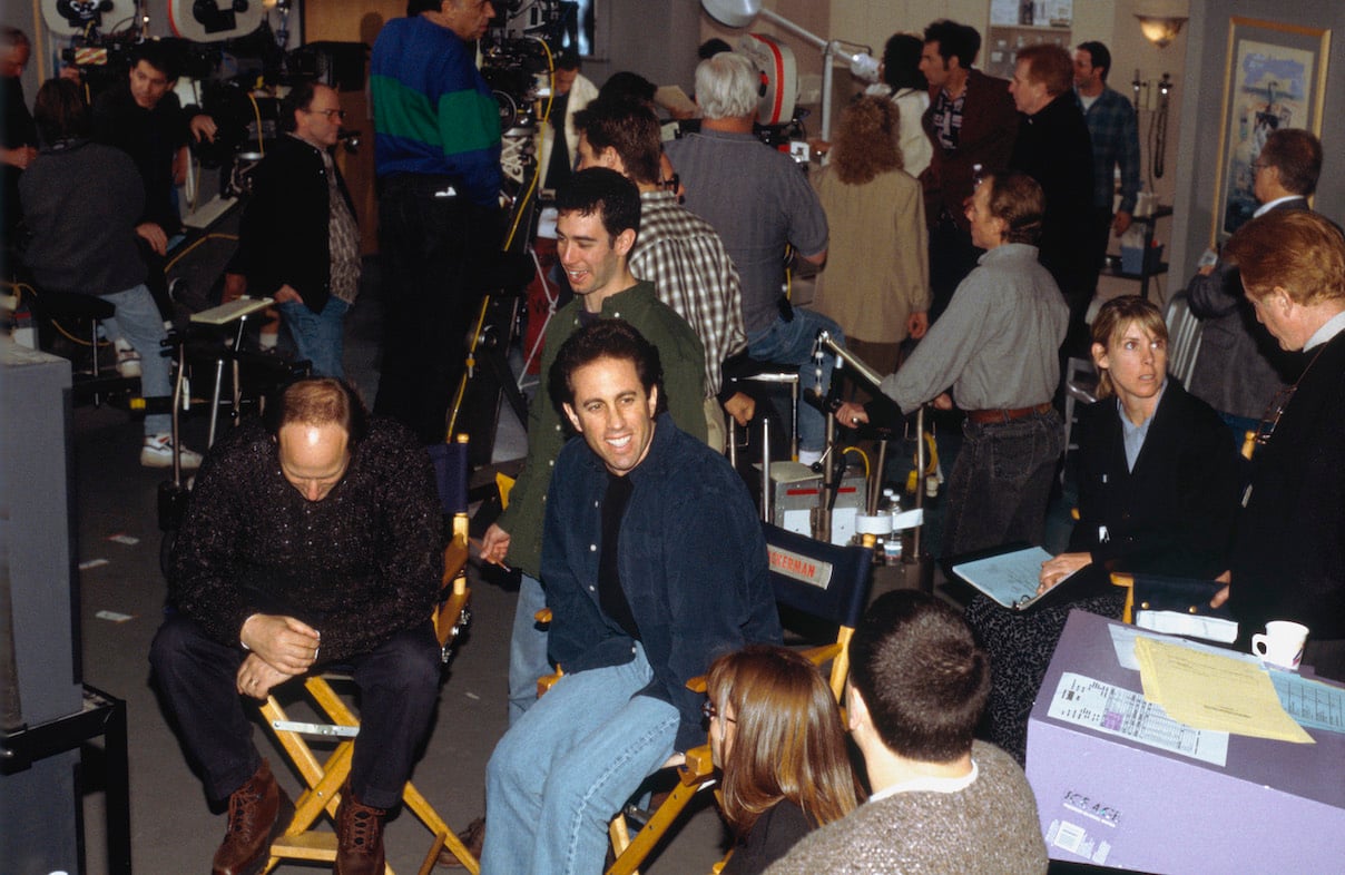 Jerry Seinfeld on the set of 'Seinfeld' 'The Burning' episode