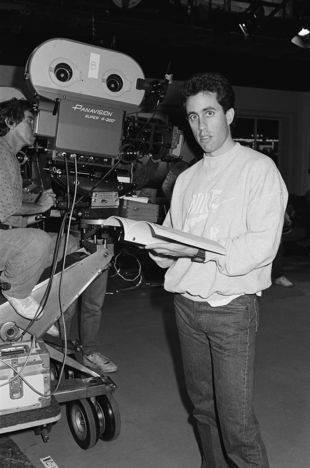 Jerry Seinfeld on the set of the 'Seinfeld' pilot