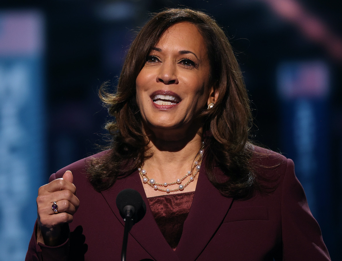 Kamala Harris at an event in August 2020
