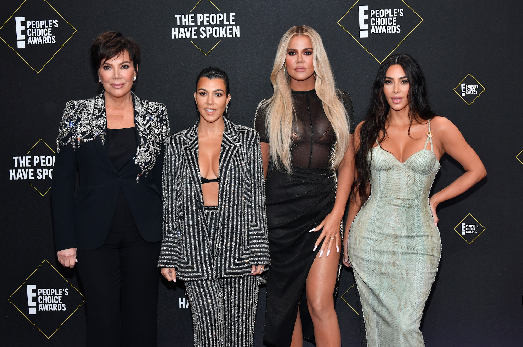 Kris Jenner, Kourtney Kardashian, Khloé Kardashian, and Kim Kardashian West arrive to the 2019 E! People's Choice Awards 