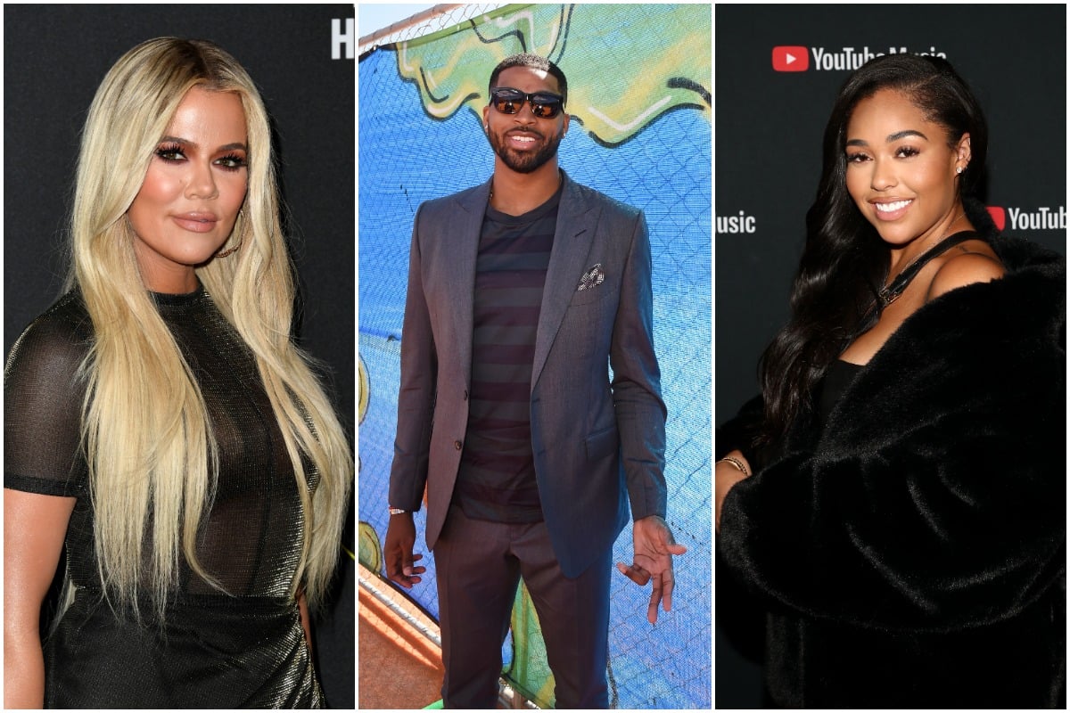 Khloé Kardashian attends the 2019 E! People's Choice Awards at Barker Hangar on November 10, 2019 in Santa Monica, California./ NBA player Tristan Thompson attends the Nickelodeon Kids' Choice Sports Awards 2016 at UCLA's Pauley Pavilion on July 14, 2016 in Westwood, California./Jordyn Woods attends A Celebration of The Fearless Women in Music Hosted by YouTube Music and Megan Thee Stallion at Spring Studios on December 11, 2019 in Los Angeles, California.