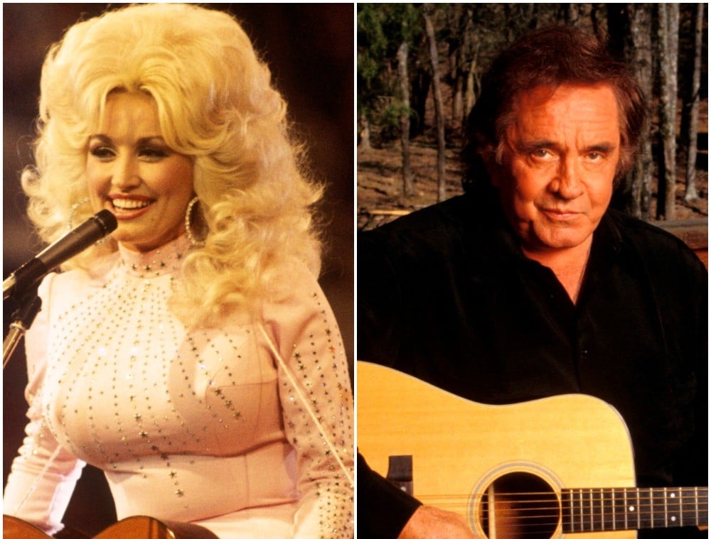 (L): Dolly Parton, (R): Johnny Cash