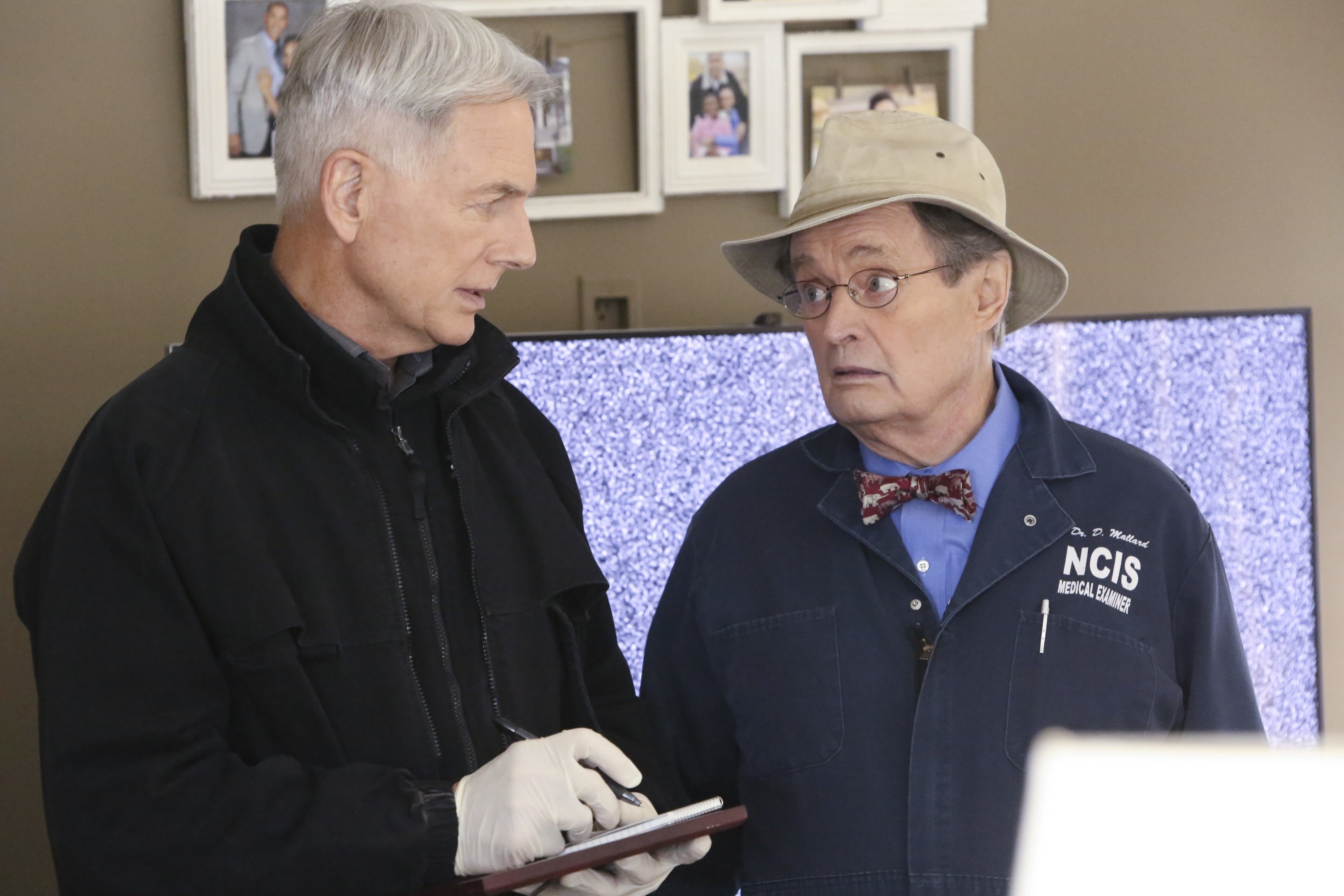 Mark Harmon and David McCallum on the set of NCIS | Patrick McElhenney/CBS via Getty Images