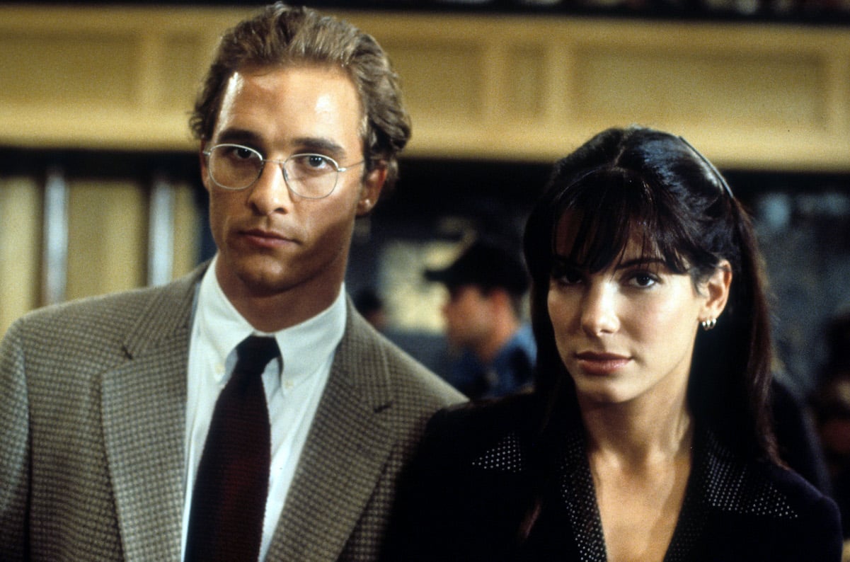 Matthew McConaughey and Sandra Bullock on the set of "A Time To Kill" 