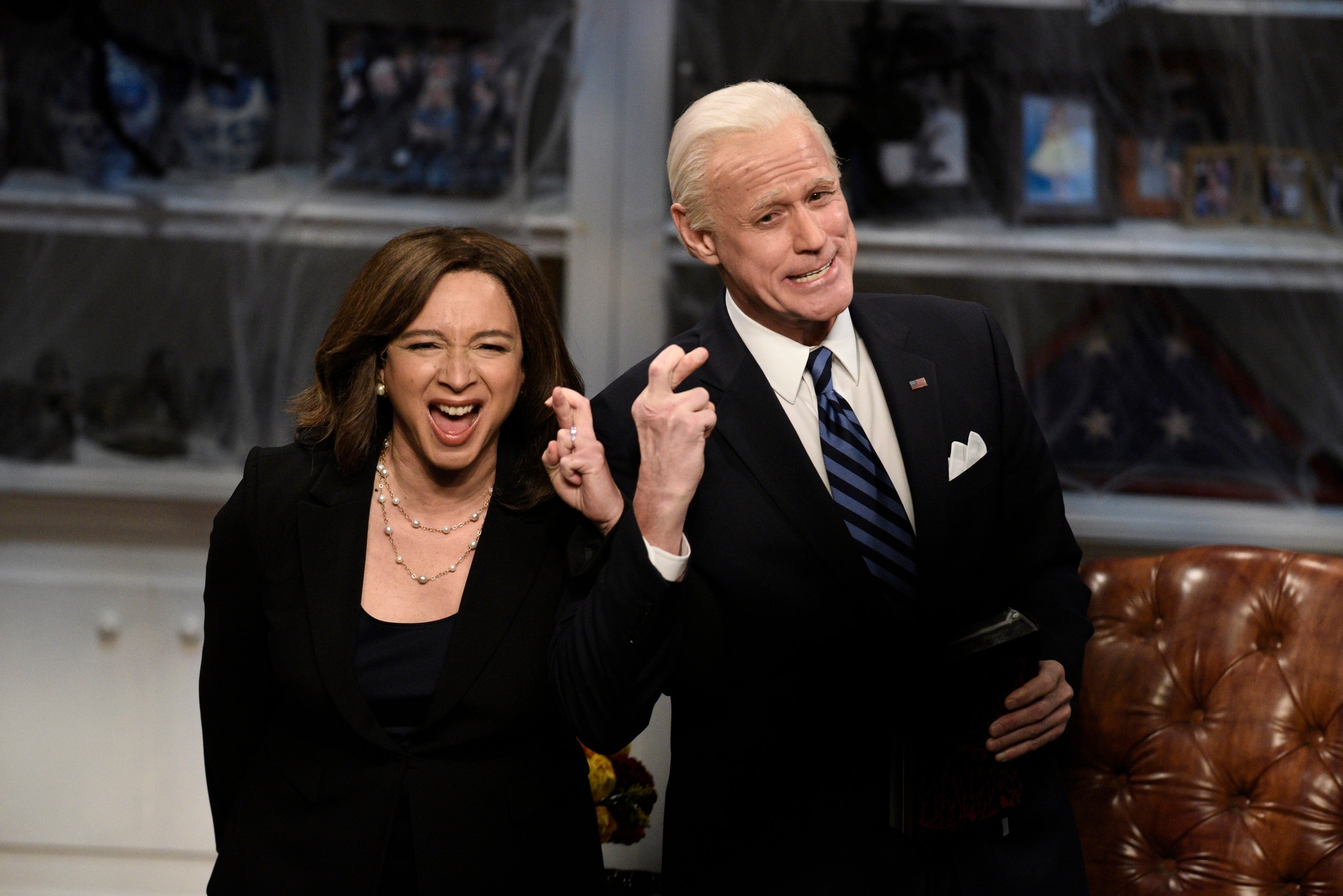 Maya Rudolph as Kamala Harris and Jim Carrey as Joe Biden on 'Saturday Night Live'