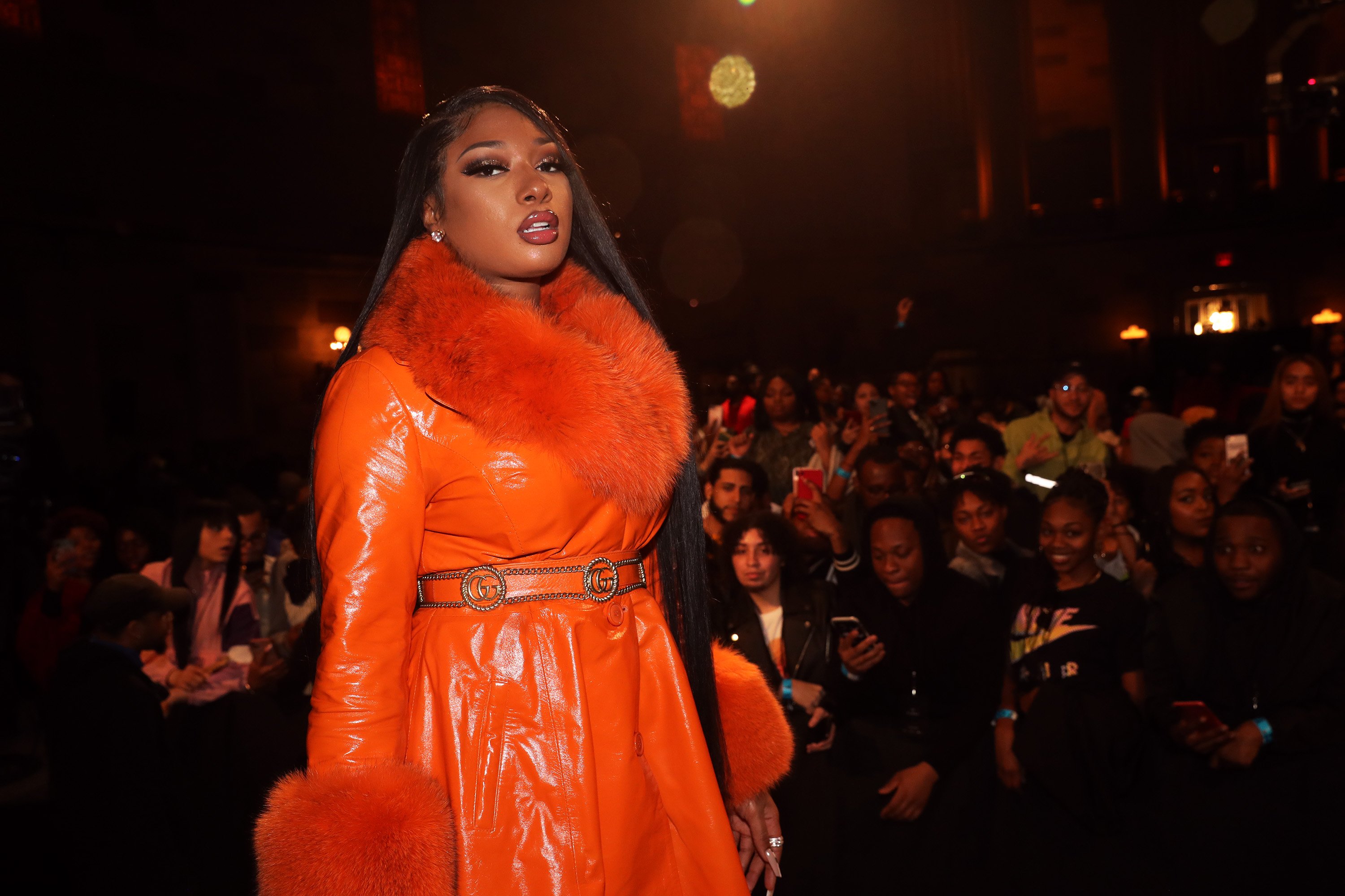 Recording artist Megan Thee Stallion appears onstage at #CRWN A Conversation With Elliott Wilson And Megan Thee Stallion at Gotham Hall on March 10, 2020 in New York City.
