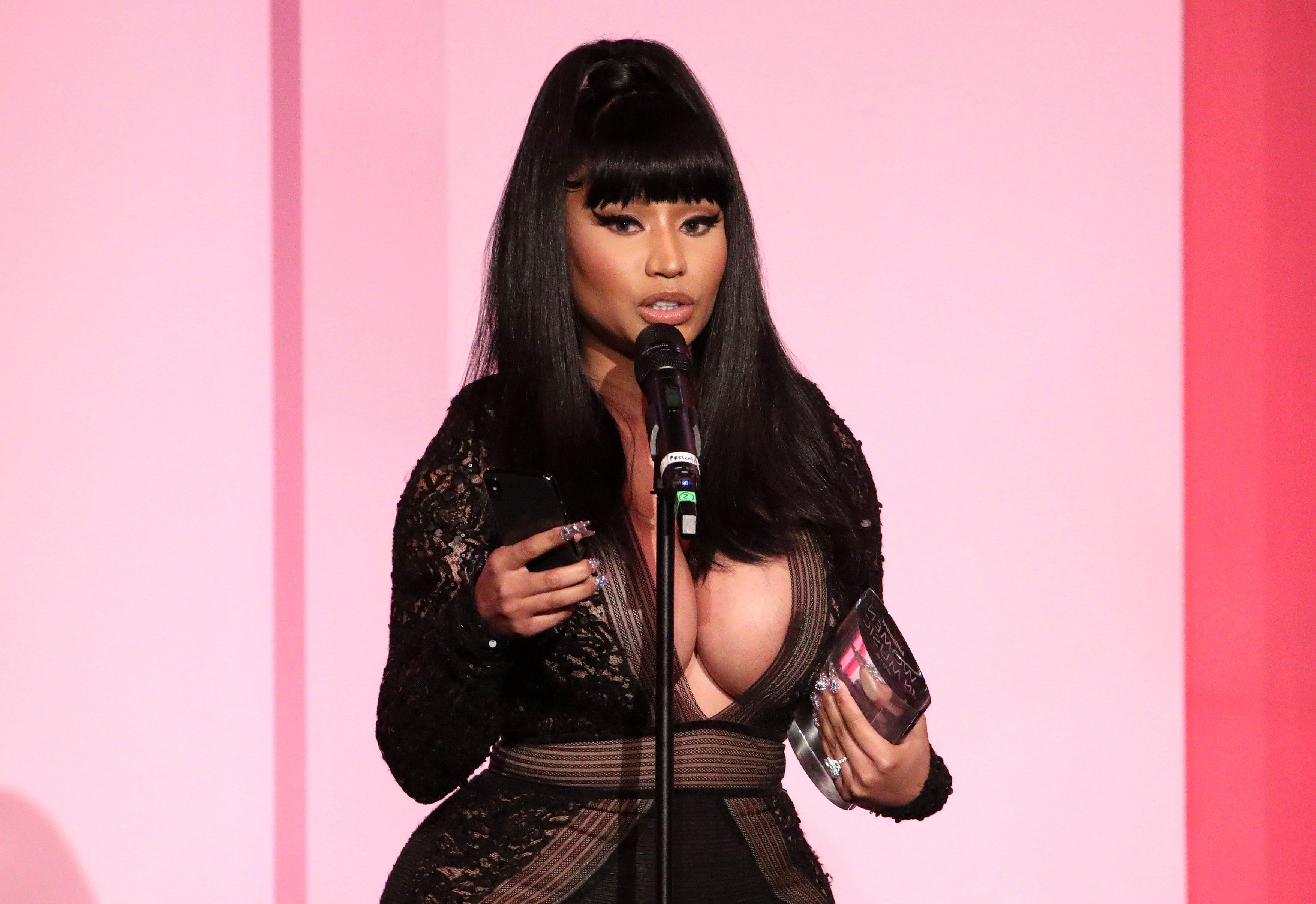 icki Minaj accepts the Gamechanger Award onstage during Billboard Women In Music 2019, presented by YouTube Music, on December 12, 2019 in Los Angeles, California.