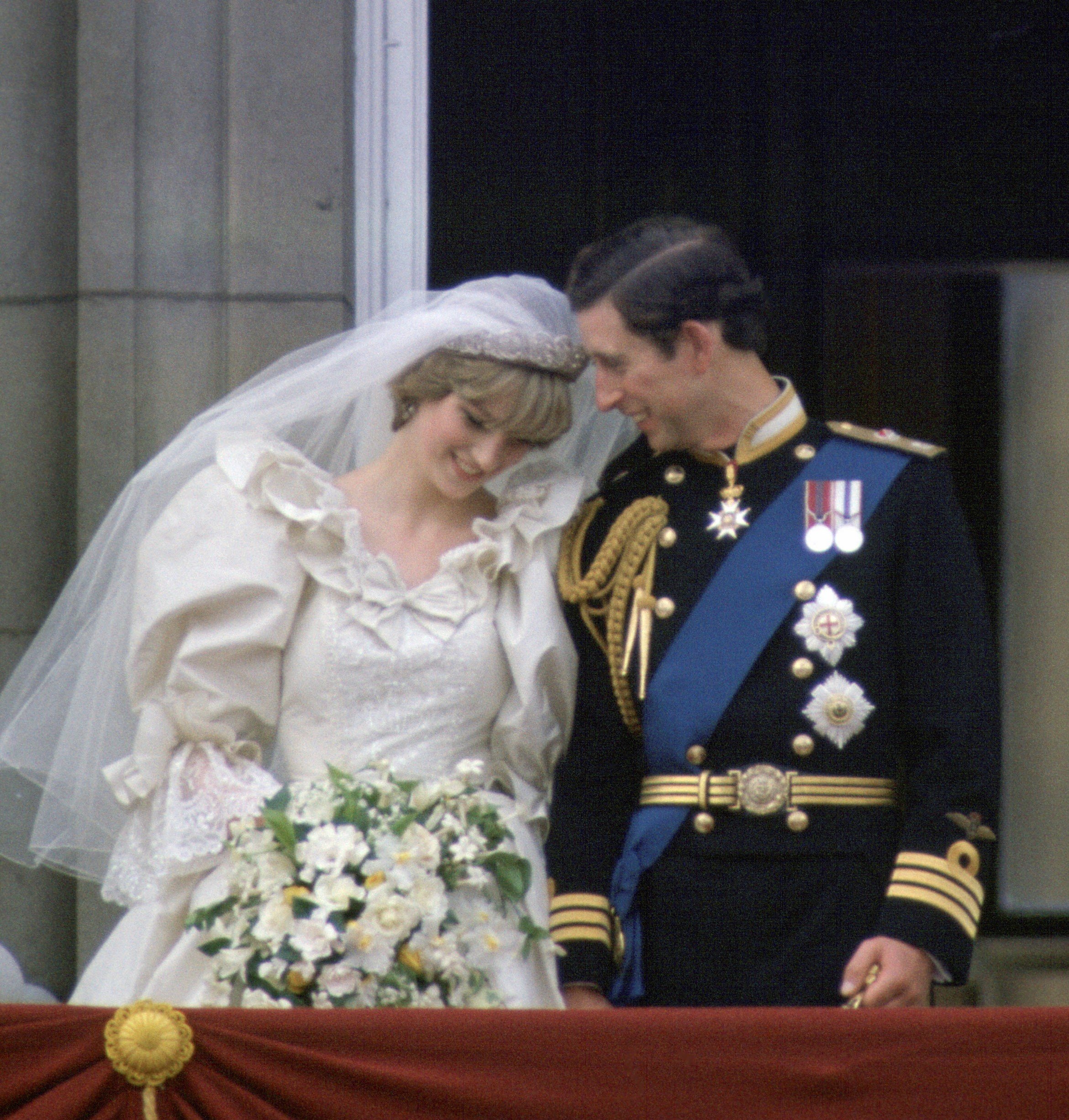 Prince Charles and Princess Diana on their wedding day