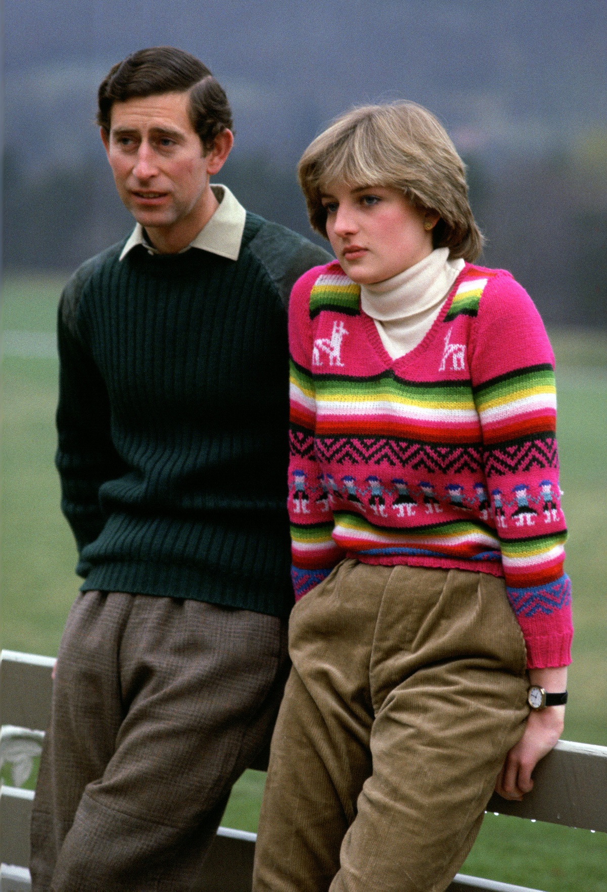 Prince Charles with then-fiancee Lady Diana Spencer