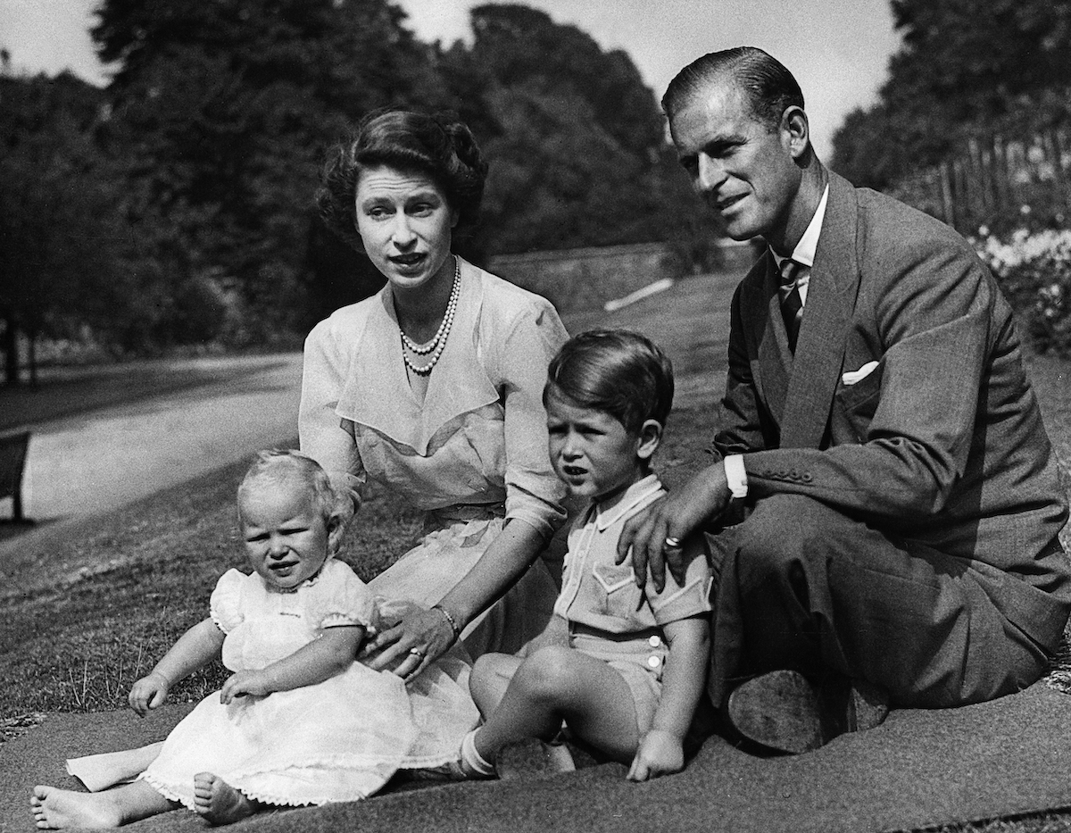 Queen Elisabeth II, Prince Charles, Prince Philip, Princess Anne in 1953