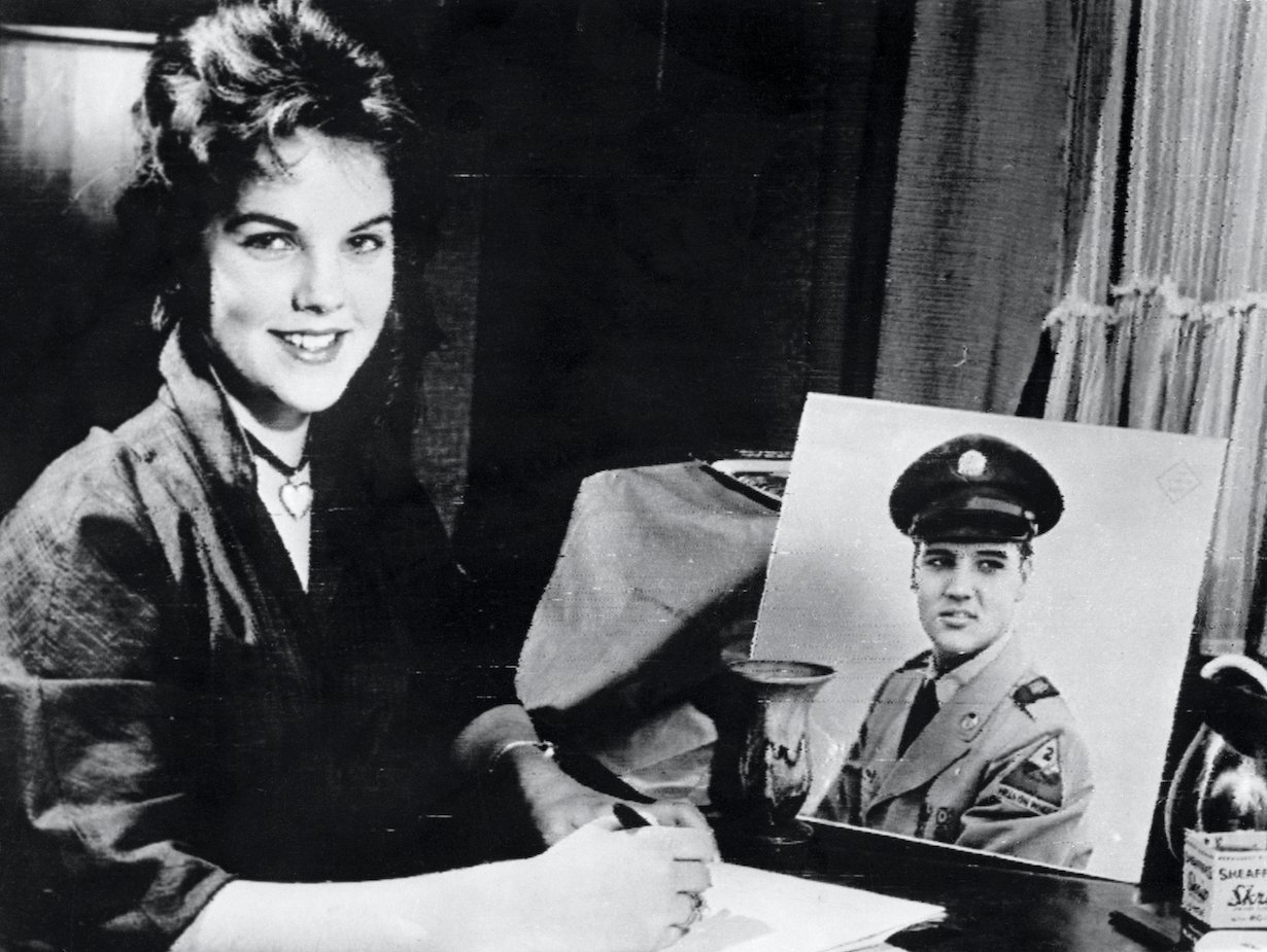 Priscilla Beaulieu with Portrait of Elvis Presley