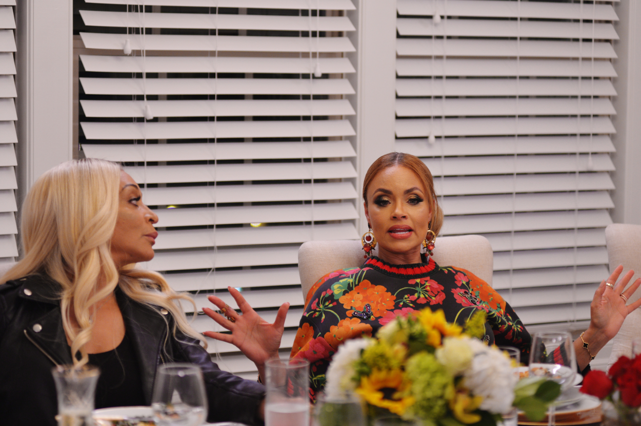 'The Real Housewives of Potomac' -- Pictured: (l-r) Karen Huger, Gizelle Bryant