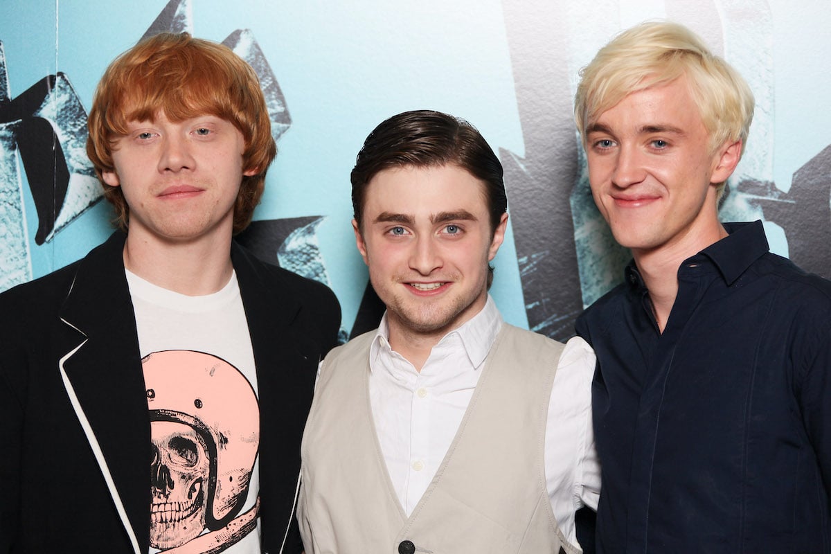 Rupert Grint, Daniel Radcliffe, and Tom Felton