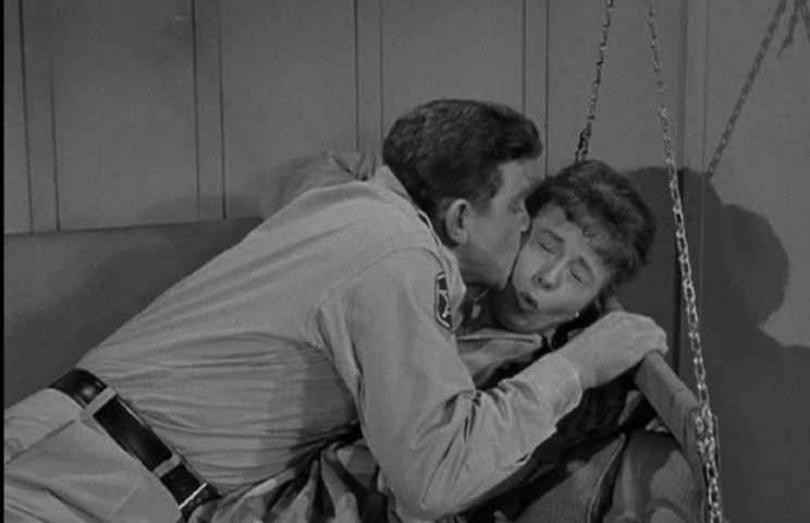 Andy Griffith and Betty Lynn in a scene from 'Cyrano Andy' on 'The Andy Griffith Show'