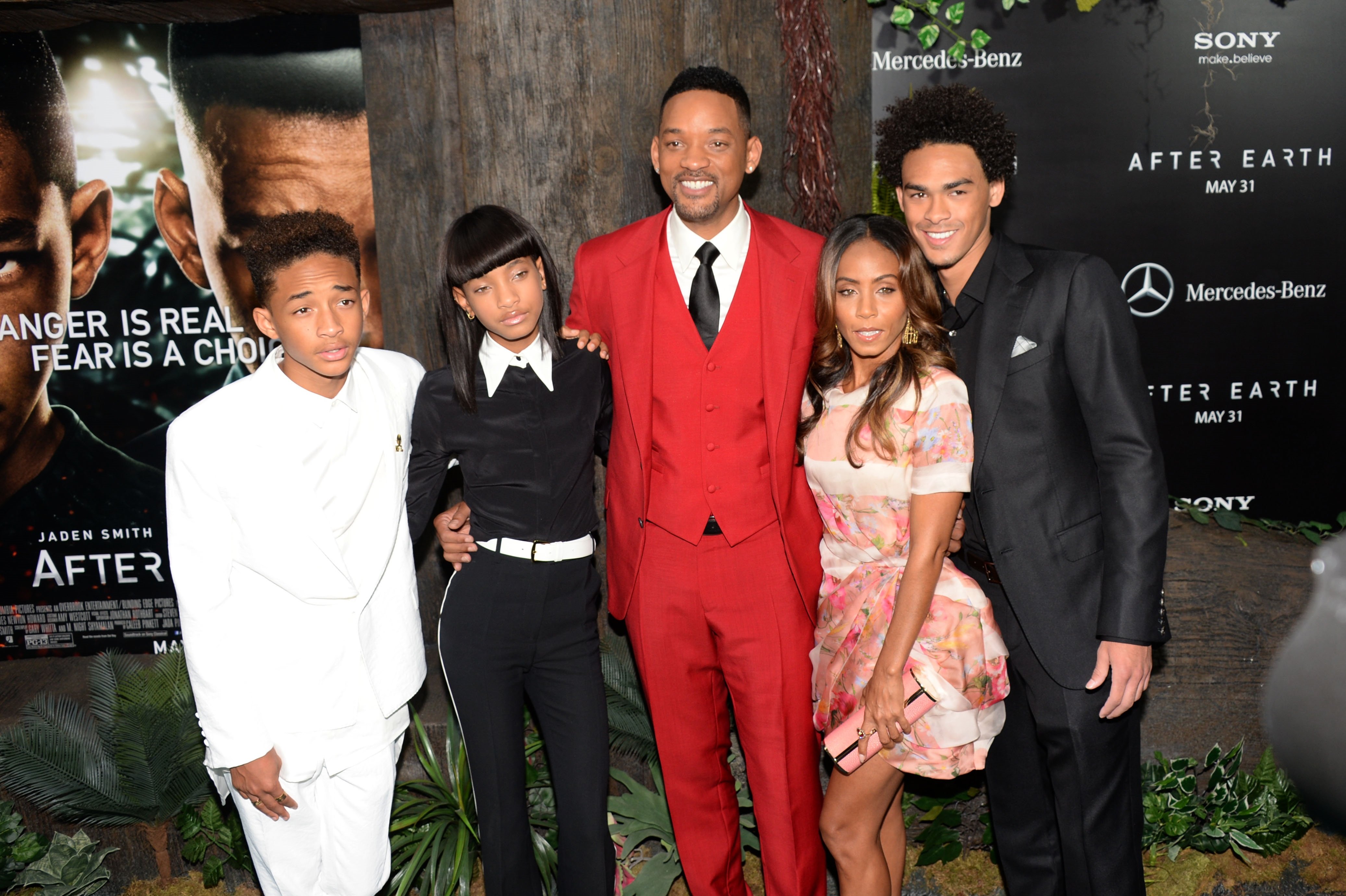 Jaden Smith, Willow Smith, Will Smith, Jada Pinkett Smith and Trey Smith