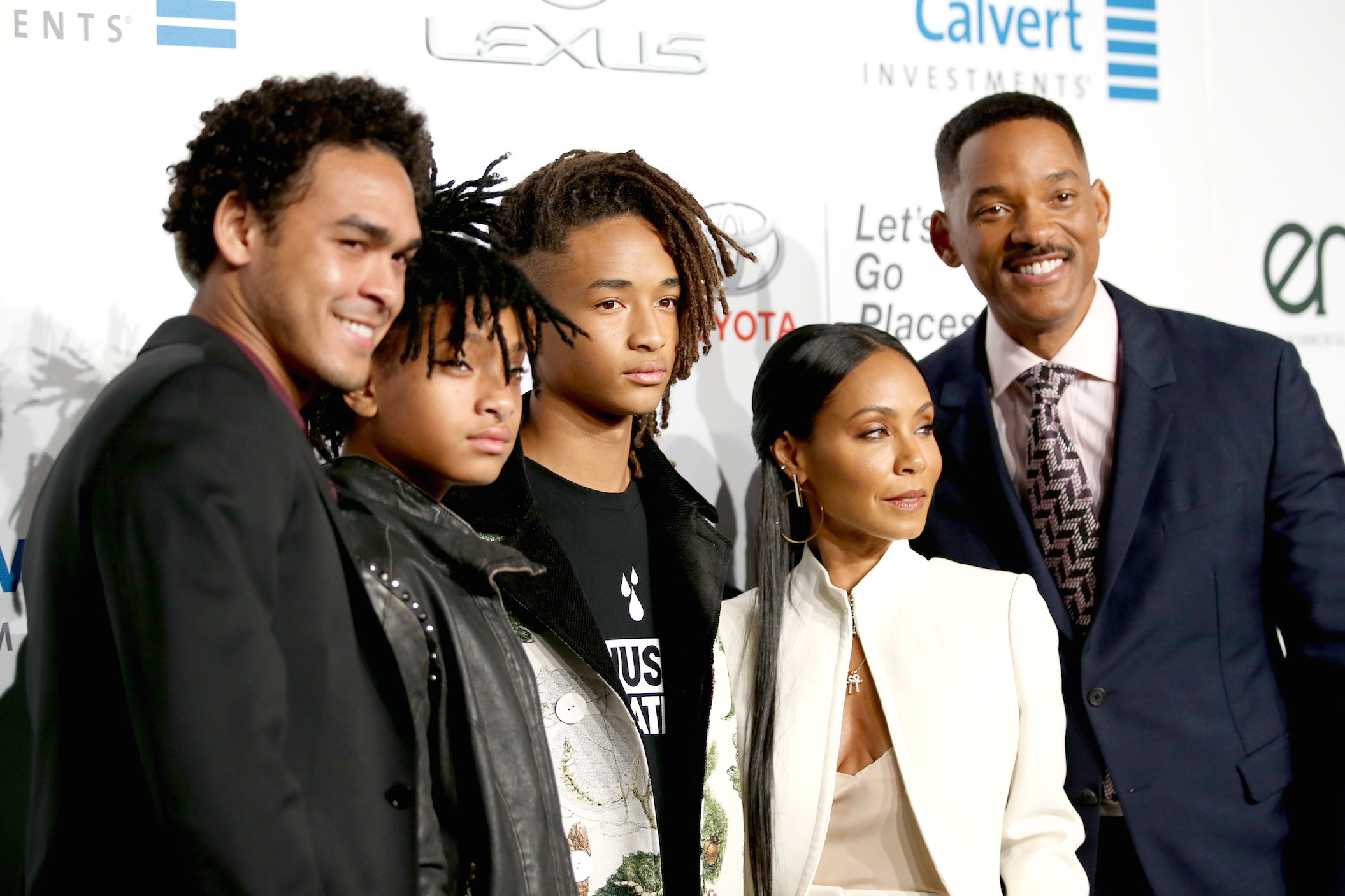 Trey Smith, Willow Smith, Jaden Smith, Jada Pinkett Smith, and Will Smith