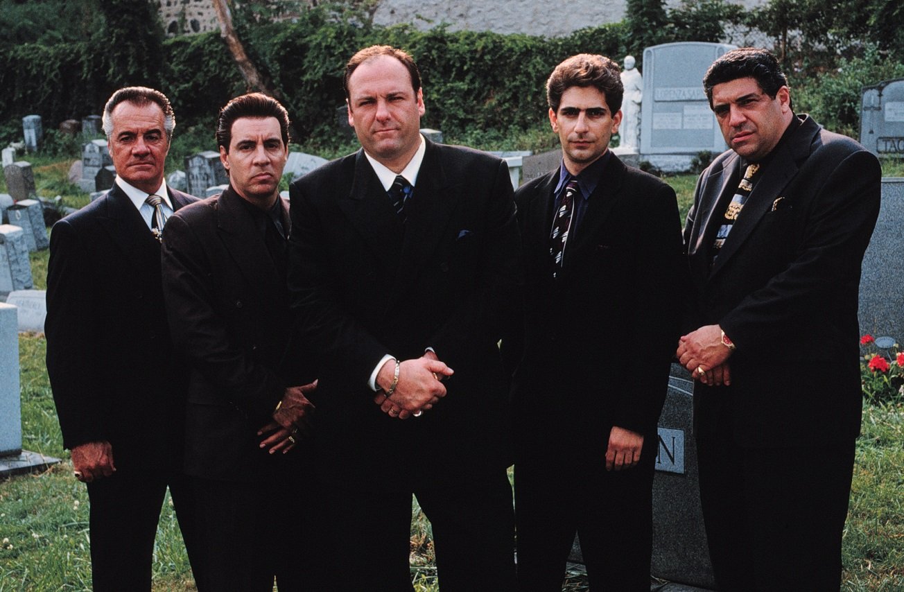 'Sopranos' cast posed in a cemetery