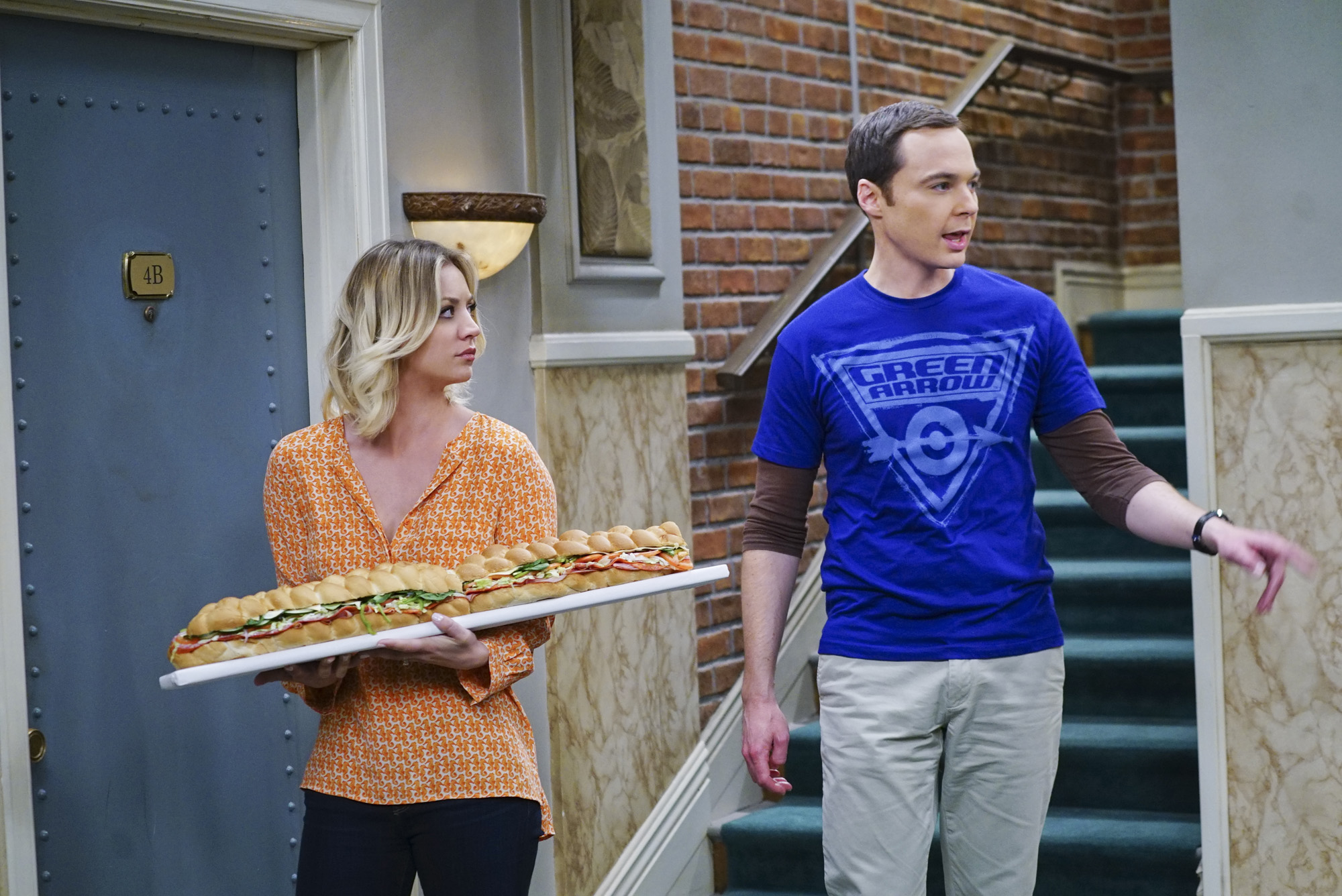Penny and Sheldon Cooper in 'The Big Bang Theory'