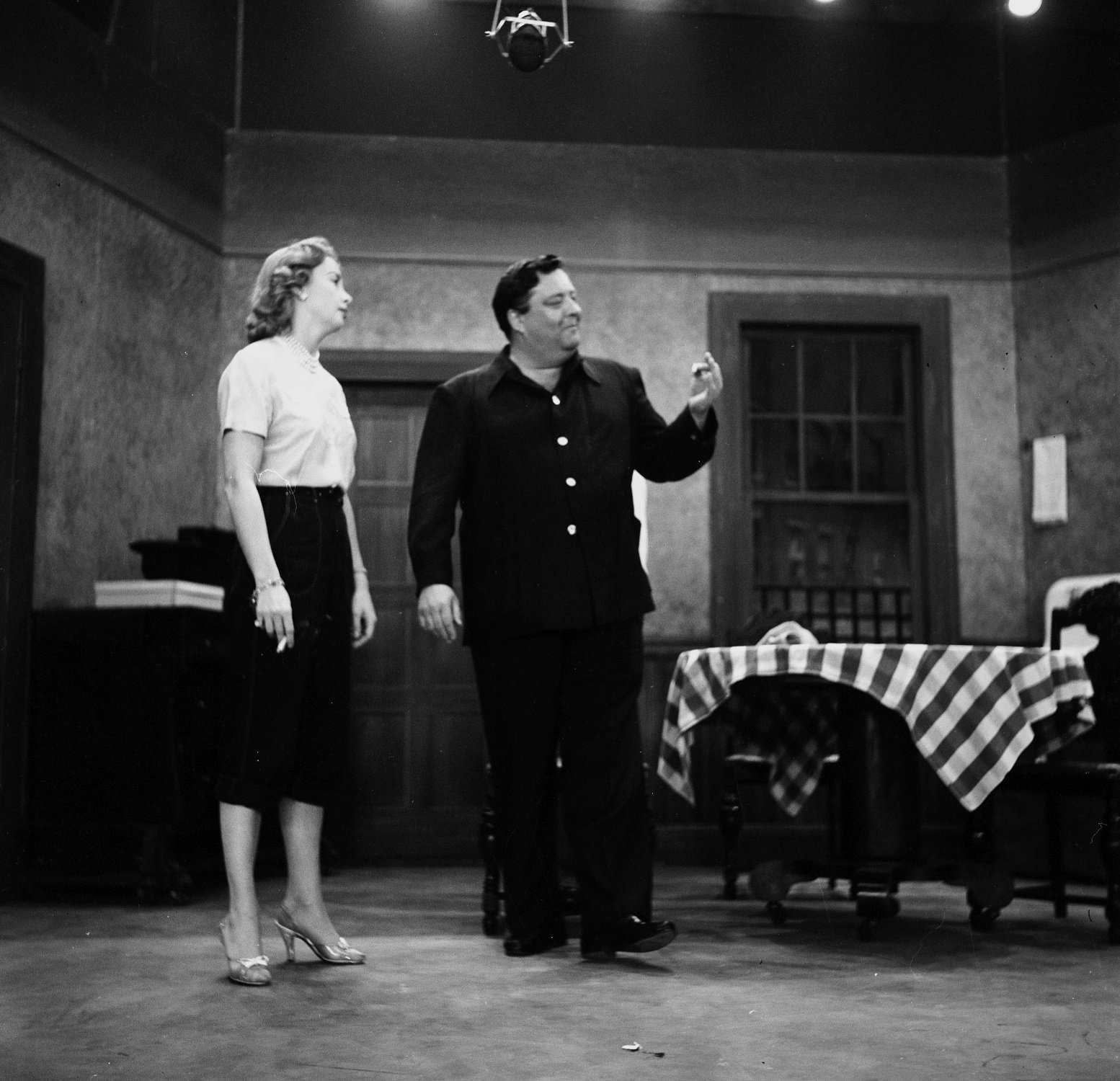 Audrey Meadows and Jackie Gleason appear on stage together
