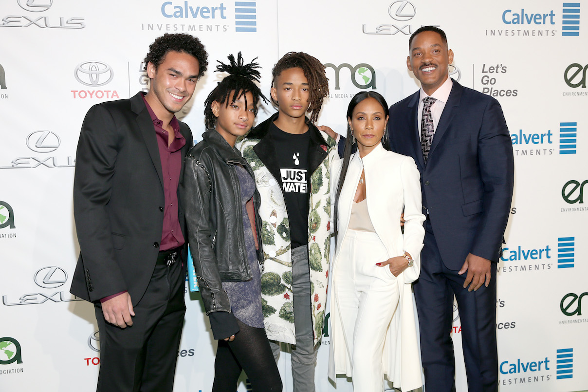 Trey Smith, Willow Smith, Jaden Smith, Jada Pinkett Smith, and Will Smith attend the Environmental Media Association EMA Awards