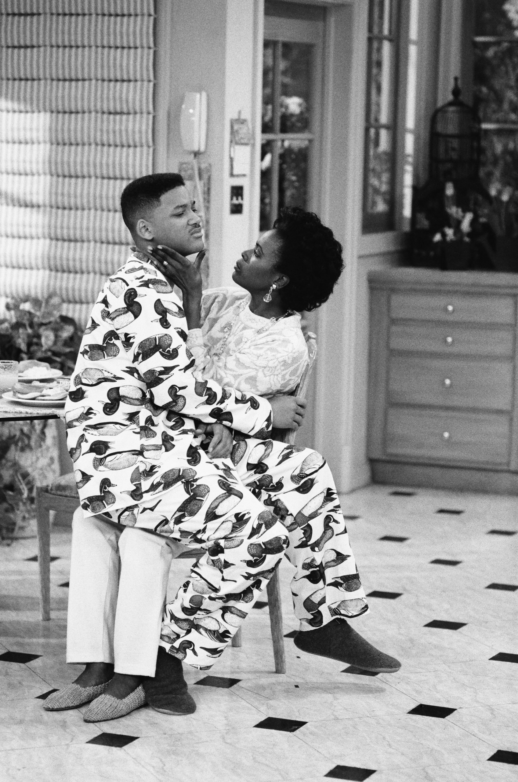 THE FRESH PRINCE OF BEL-AIR -- "Ill Will" Episode 18 -- Pictured: (l-r) Will Smith as William 'Will' Smith, Janet Hubert as Vivian Banks 