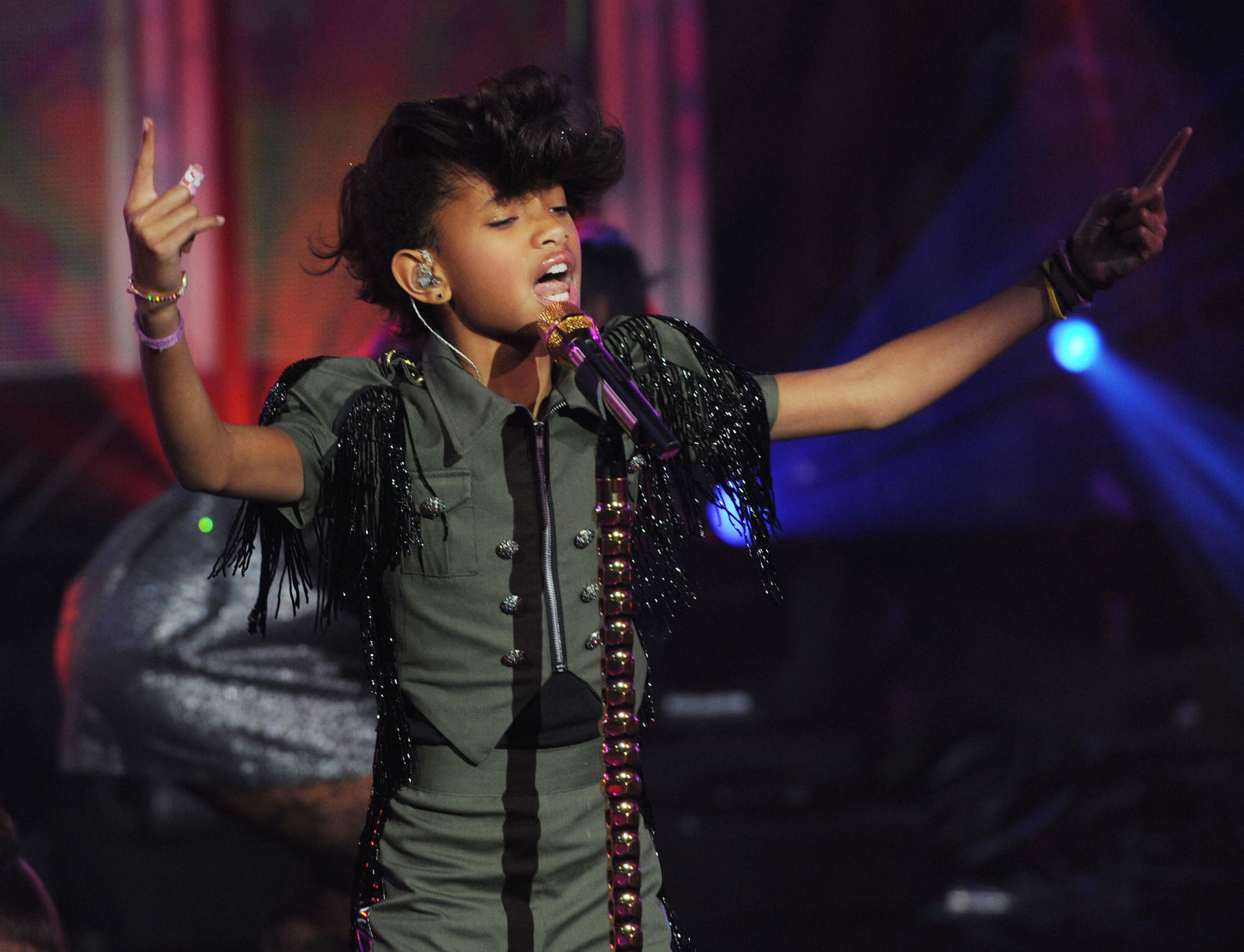Willow Smith performs onstage during Dick Clark's New Year's Rockin' Eve With Ryan Seacrest in 2011 