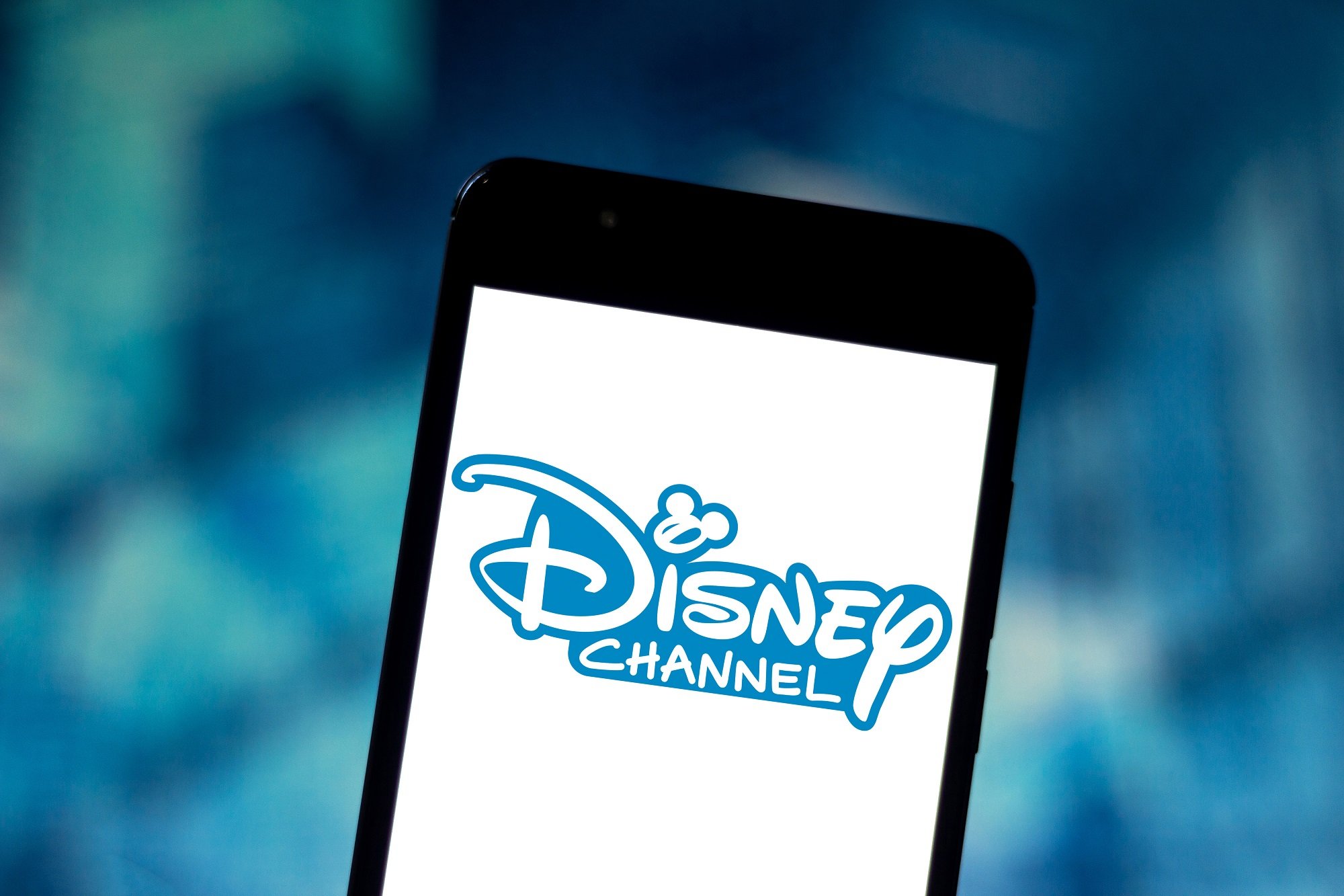 Disney Channel logo on a smartphone