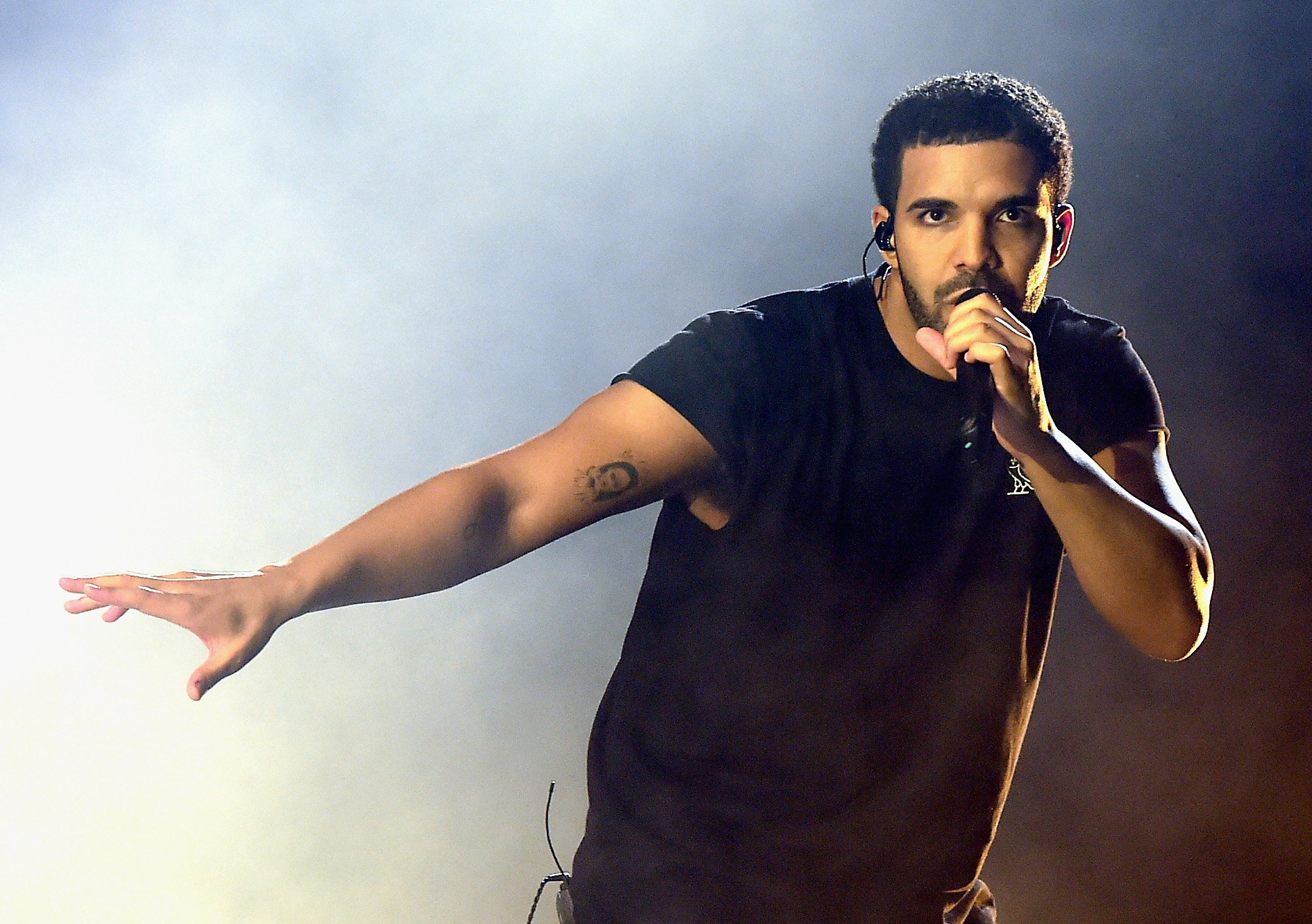 Drake with a microphone