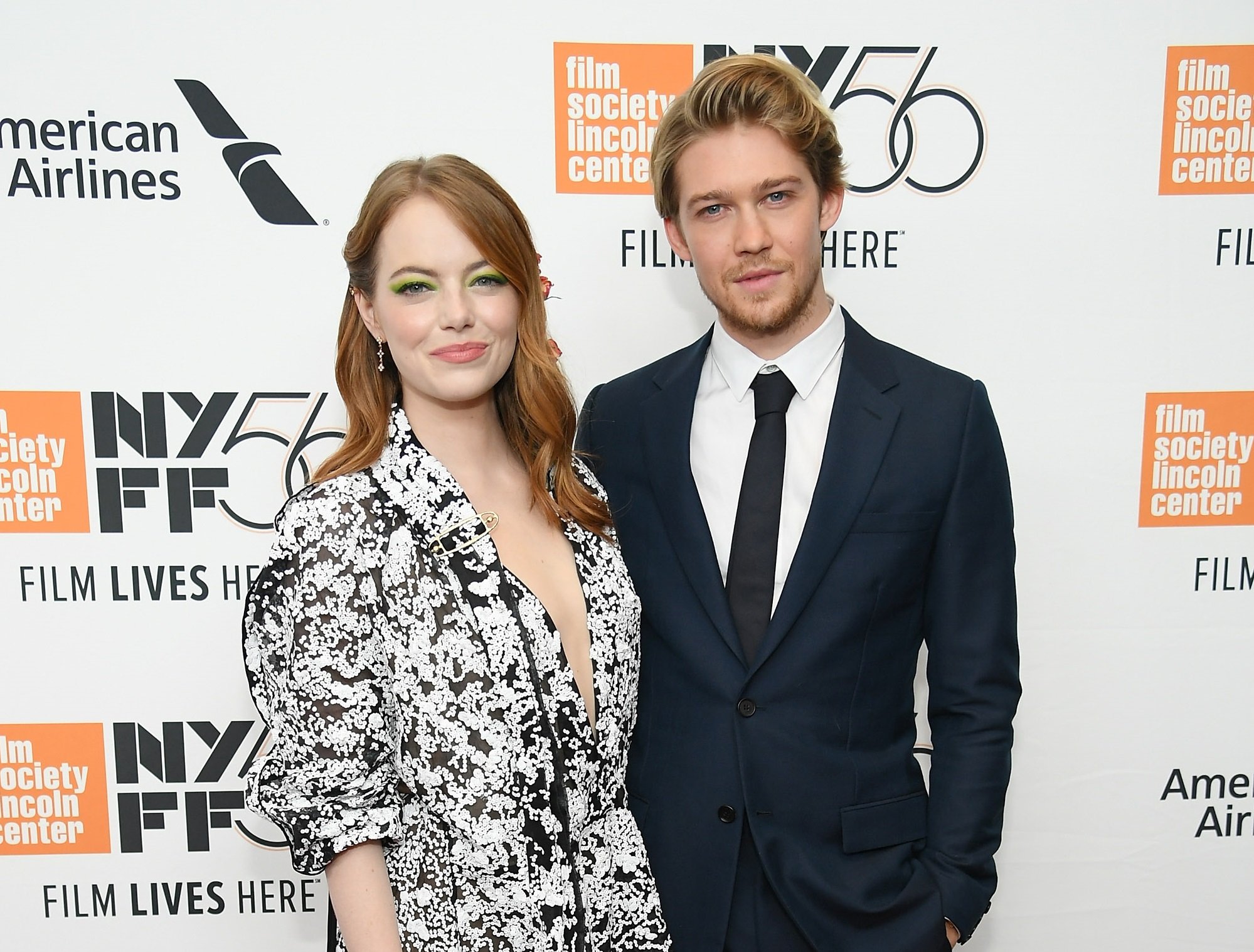 Emma Stone and Joe Alwyn attend the opening night premiere of The Favourite on September 28, 2018, in New York City.