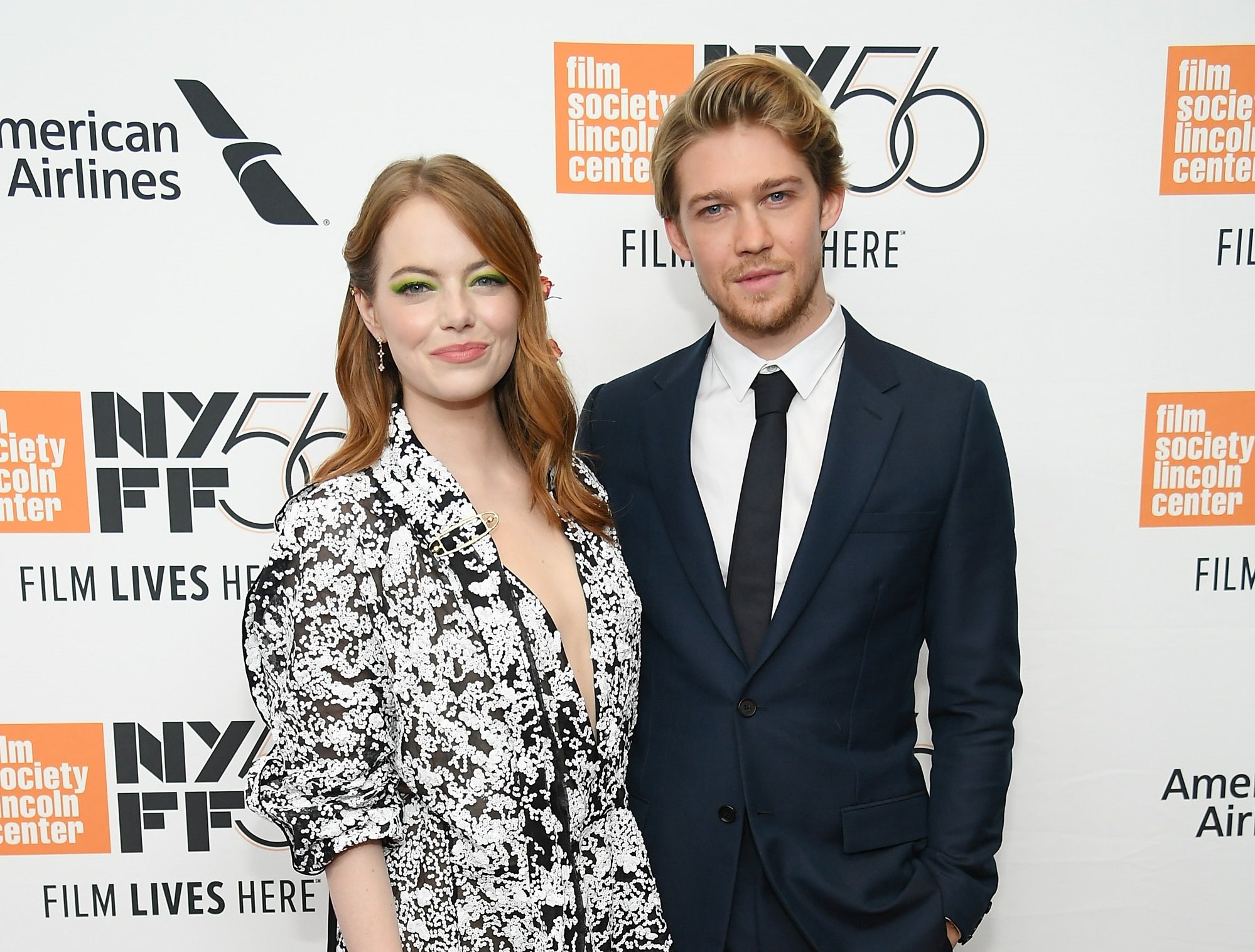 Emma Stone and Joe Alwyn attend the opening night premiere of The Favourite on September 28, 2018, in New York City. 