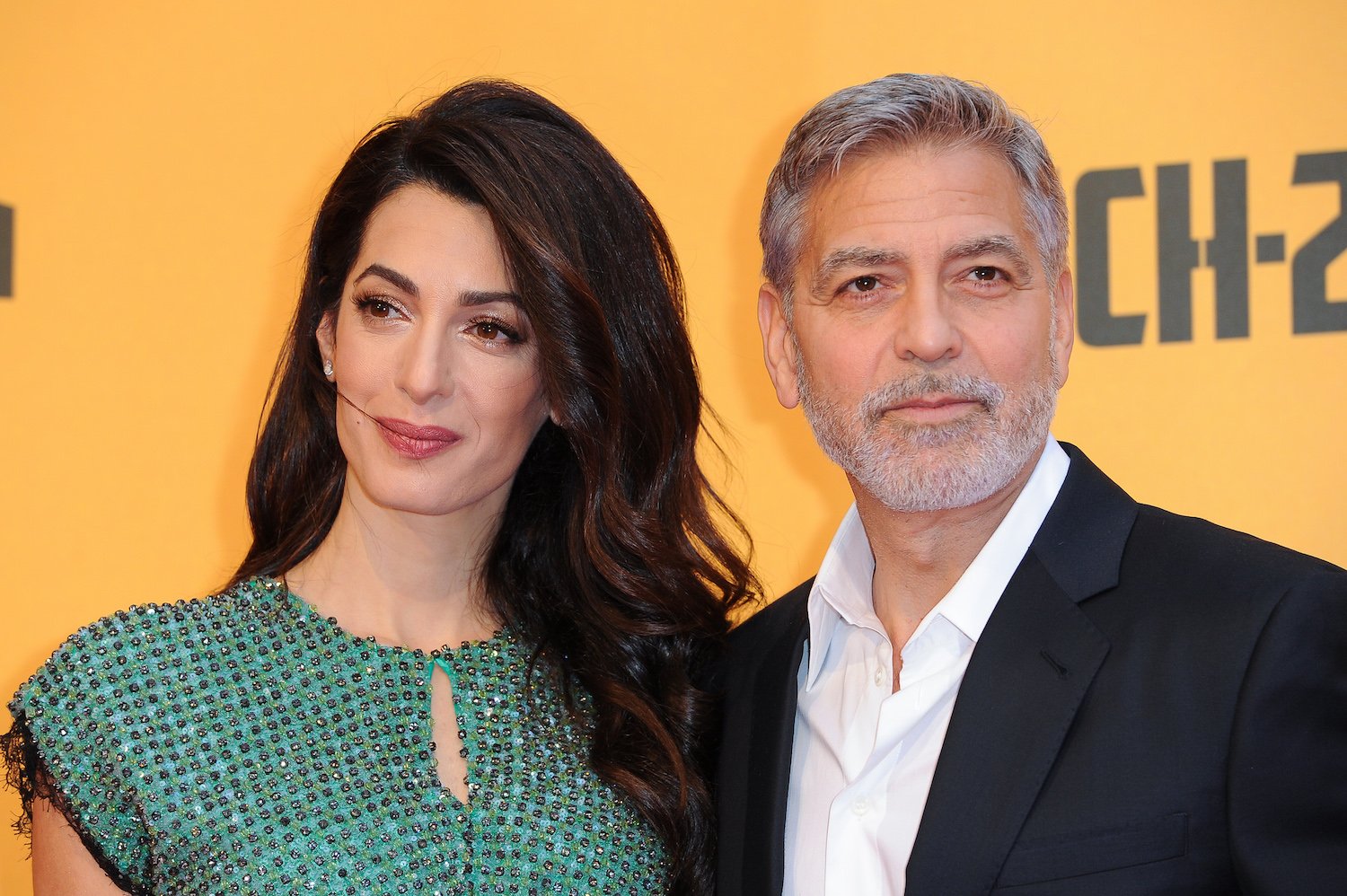 George Clooney and Amal Clooney attend the premiere of the Sky TV series Catch-22 in 2019